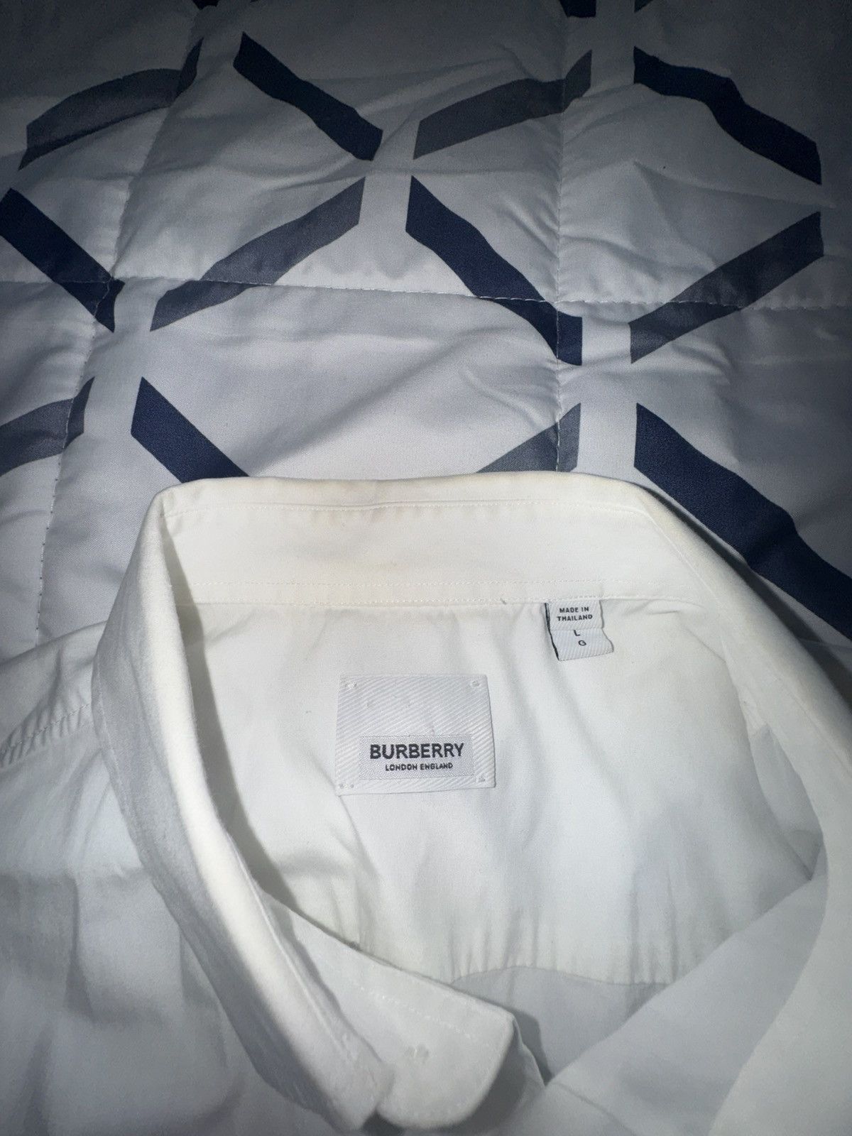 Burberry Burberry pocket logo long sleeve white shirt Size US L / EU 52-54 / 3 - 6 Thumbnail