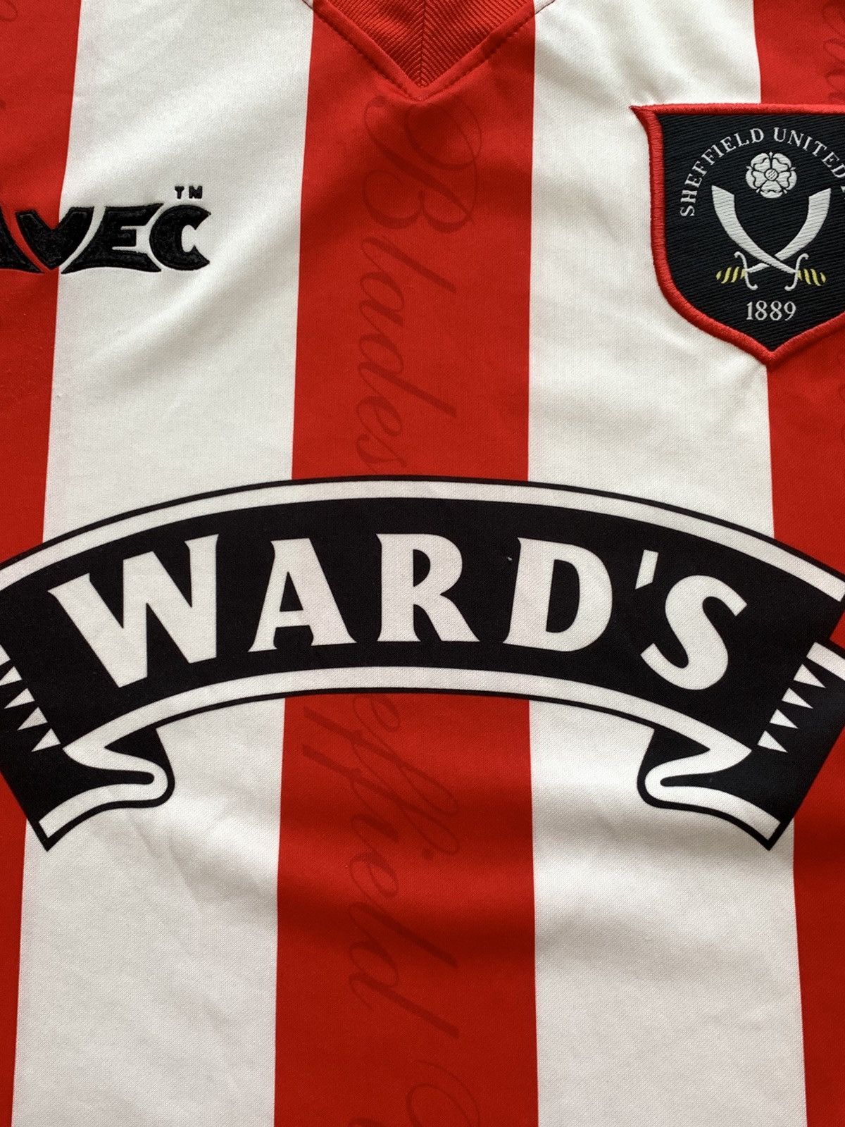 Other 🔥AVEC SHEFFIELD UNITED 1996 1997 HOME FOOTBALL SOCCER JERSEY Size US XL / EU 56 / 4 - 5 Thumbnail