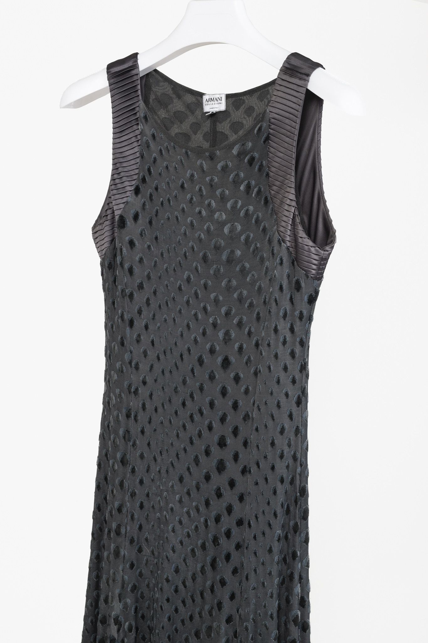 Armani Collezioni Armani Collezioni Grey Flocked Drops Dress Size L / US 10 / IT 46 - 3 Thumbnail