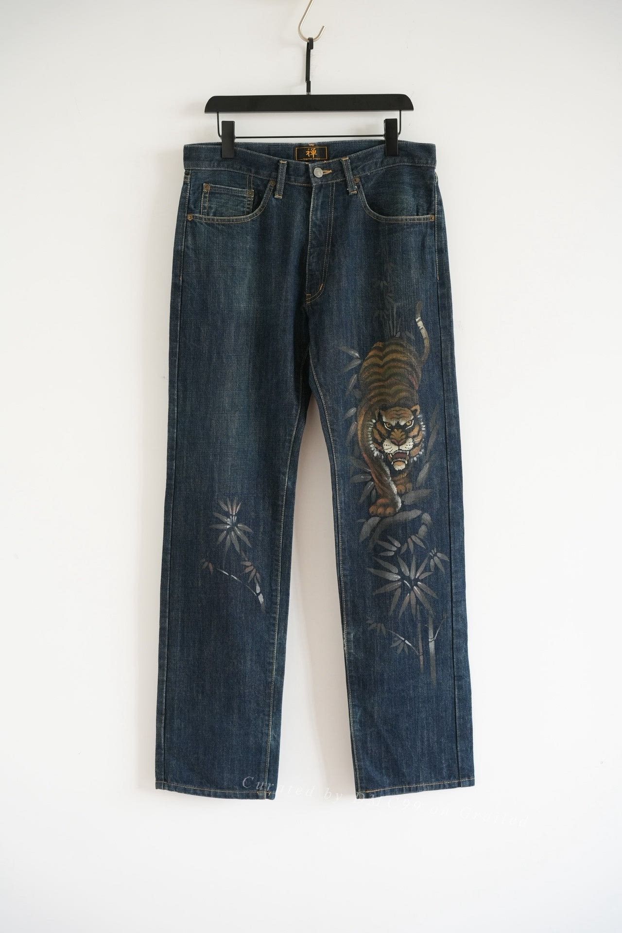 ZENITH ZEN Kyoto Yuzen Dye Tiger Hand-painted Jeans Size US 32 / EU 48 - 1 Thumbnail