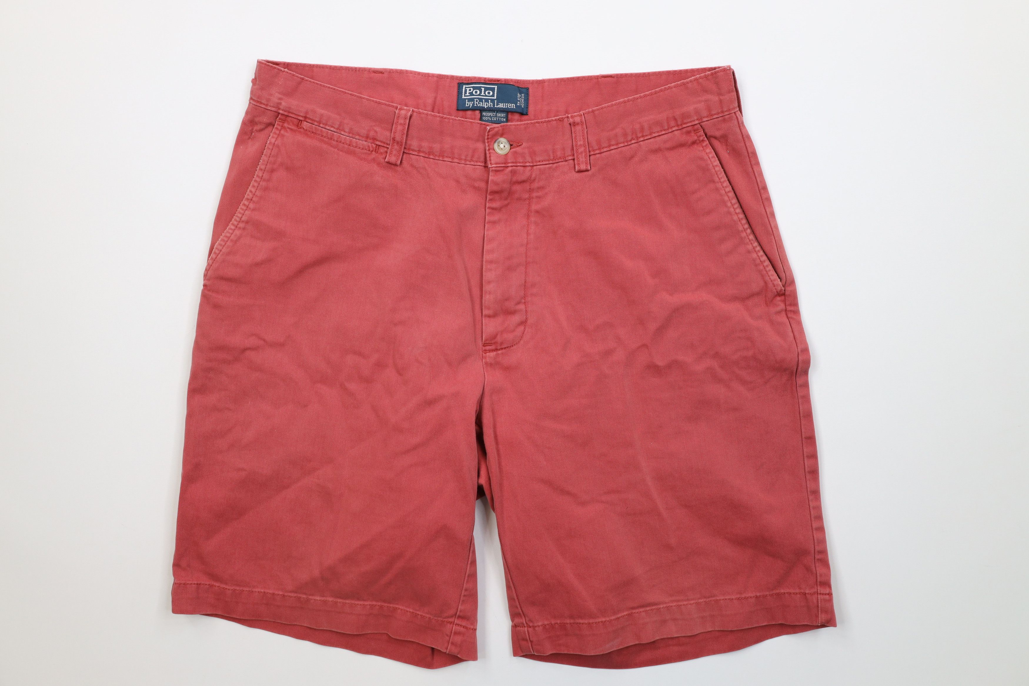 Ralph Lauren Vintage 90s Ralph Lauren Above Knee Chino Golf Shorts Red Size US 34 / EU 50 - 1 Thumbnail