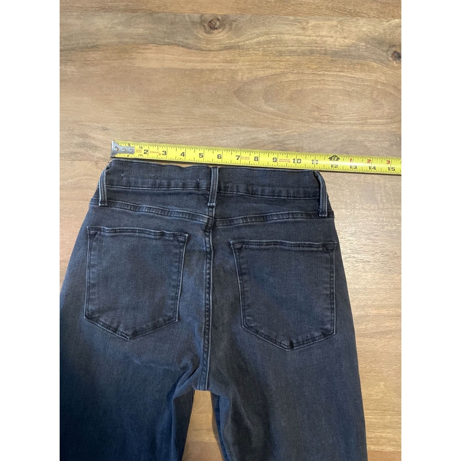 Frame FRAME Le High Flare Jeans Women's 25 Denim Pants Black 70s Gothic Hippie Stretch High Rise 25x22 in Inseam 25 in Mens? Womens Size 42" / US 20 - 7 Thumbnail