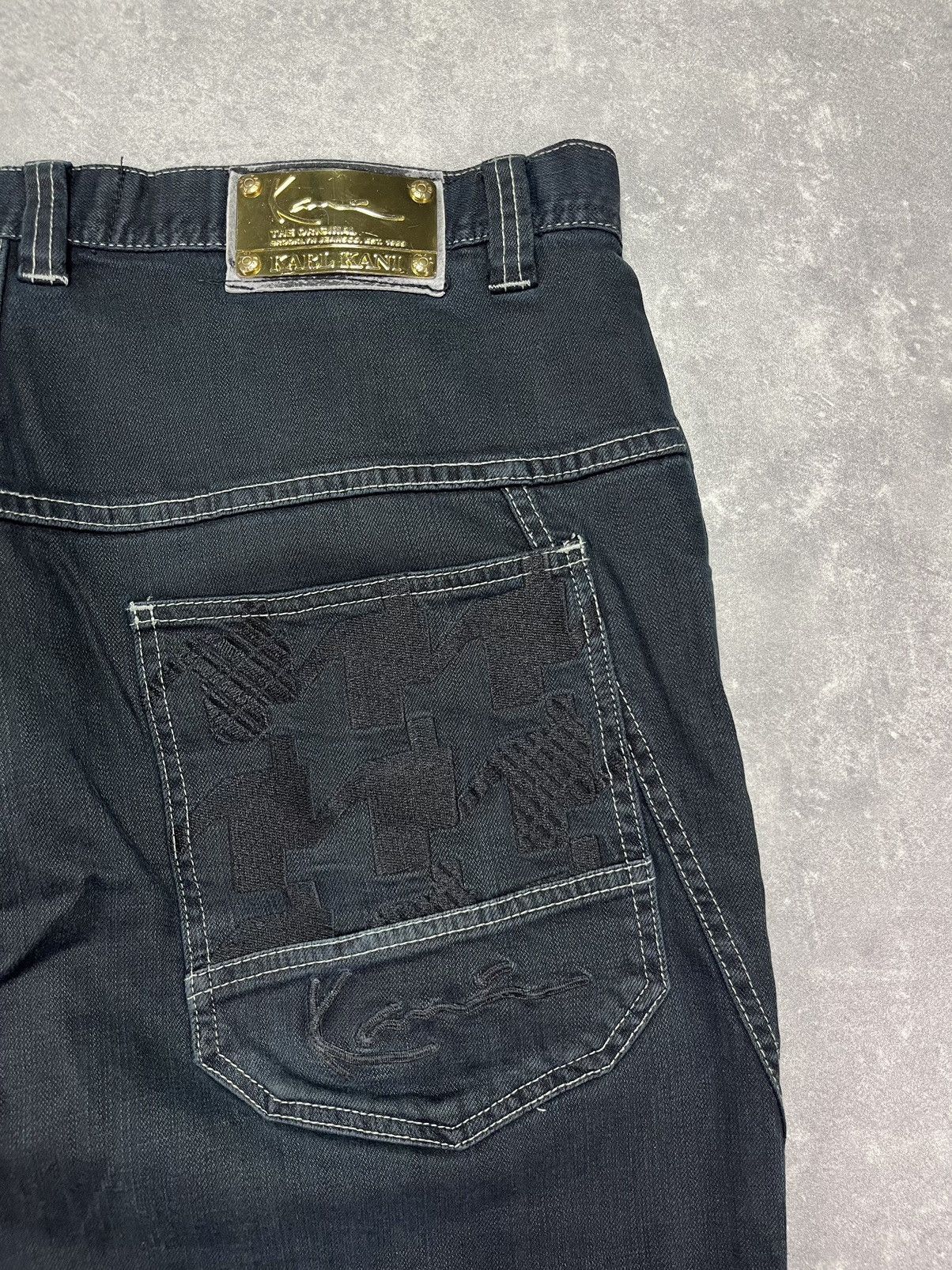 Karl Kani Karl Kani Big Logo Pockets Baggy Faded Denim Jeans 38 Size US 38 / EU 54 - 13 Thumbnail
