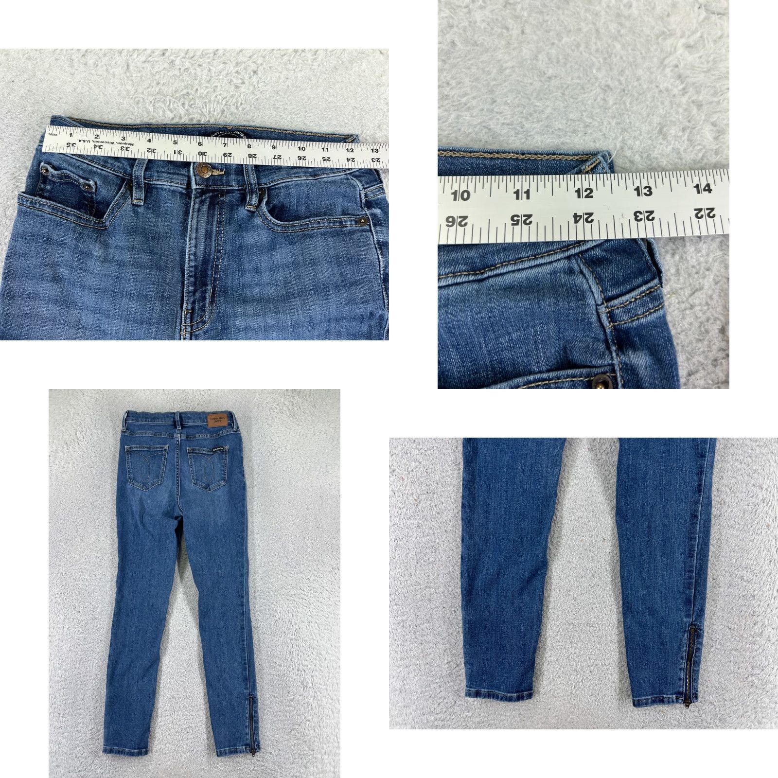 Calvin Klein Calvin Klein Jeans Women 27 Blue Skinny Ankle Zip High Rise Cotton Blend 24x26 Denim 5-Pocket Womens Modern American Designer Size 27" / US 4 / IT 40 - 9 Thumbnail