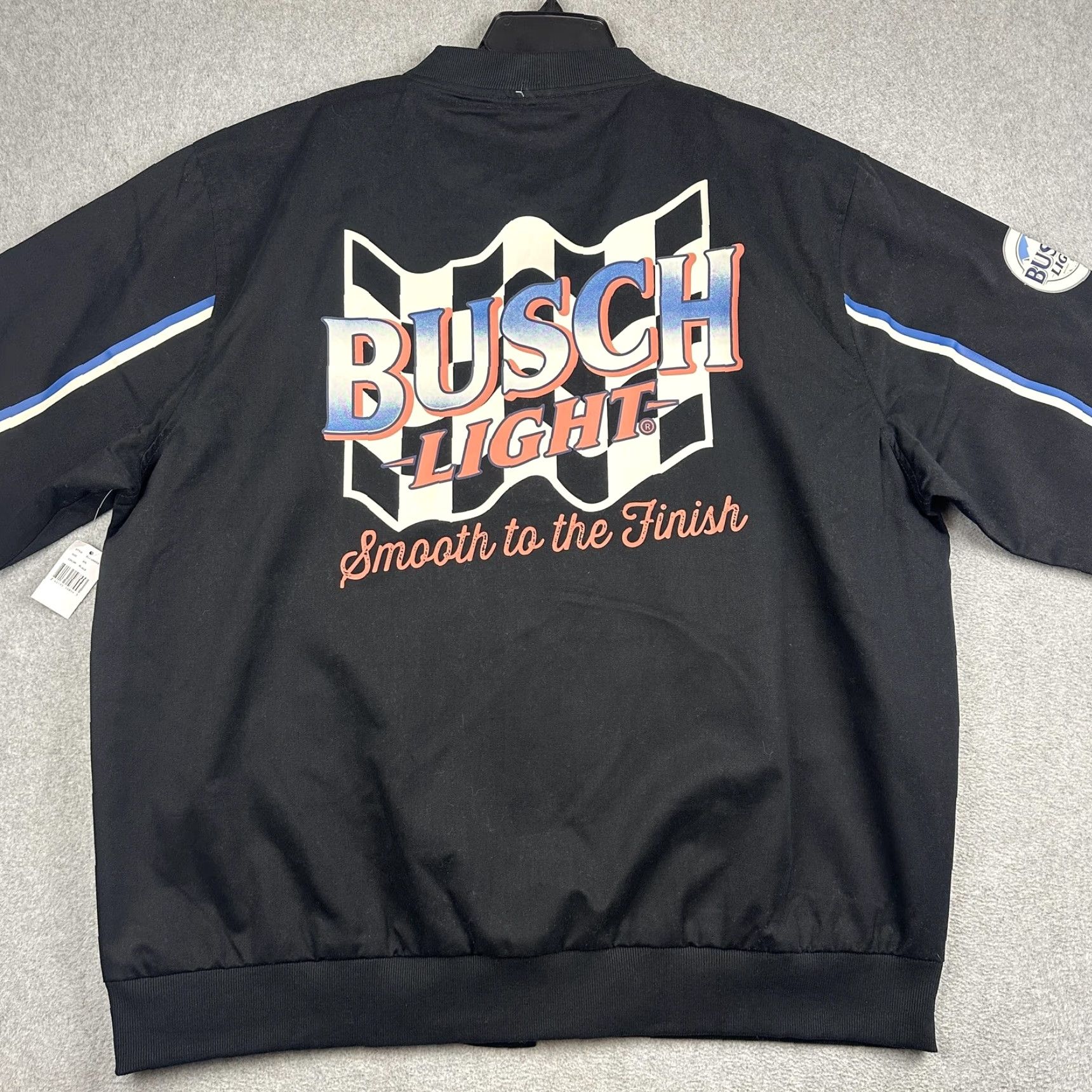 Vintage Busch Light Jacket Mens 2XL Black Varsity Snap Beer Racing Smooth Finish NWT Size US XXL / EU 58 / 5 - 7 Thumbnail