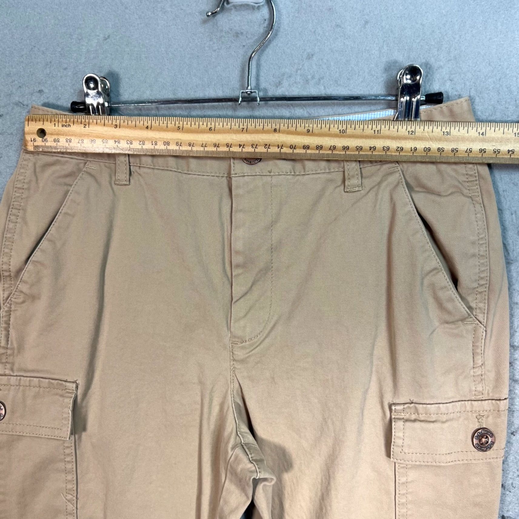 Vintage L.L. Bean Womens Size 4 Cargo Pants Beige Cotton Blend Classic Fit Size 27" / US 4 / IT 40 - 5 Thumbnail