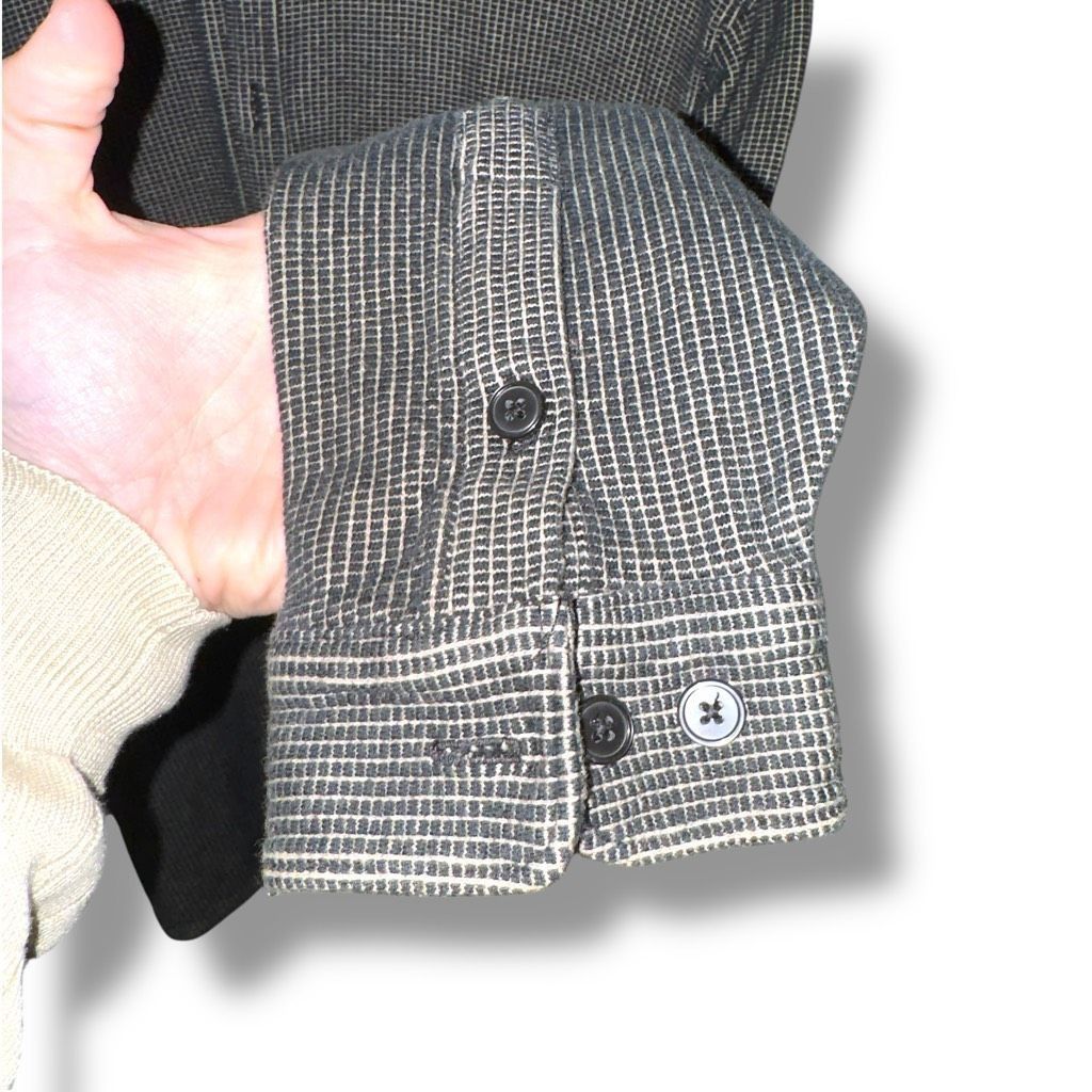 Perry Ellis Perry Ellis Tom Ford Era Black Knit Button Up Shirt L Size US L / EU 52-54 / 3 - 4 Thumbnail