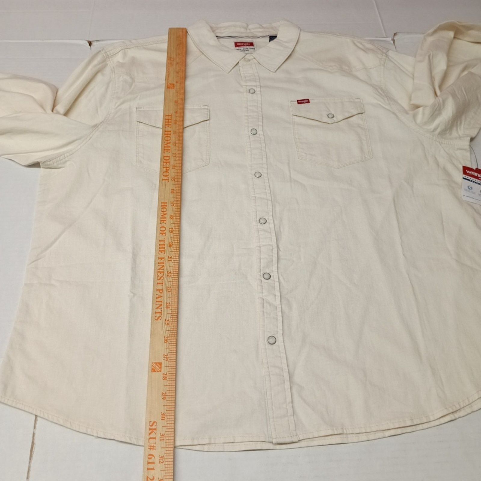 Wrangler Wrangler Snap Woven Shirt Men's 3XL Cowboy Wash Beige Size US XXL / EU 58 / 5 - 6 Thumbnail