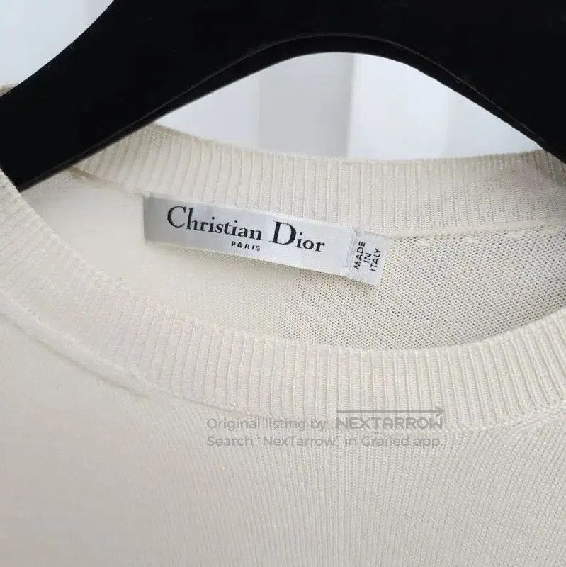Dior Women's Cream Wool Short Sleeve Sweater .