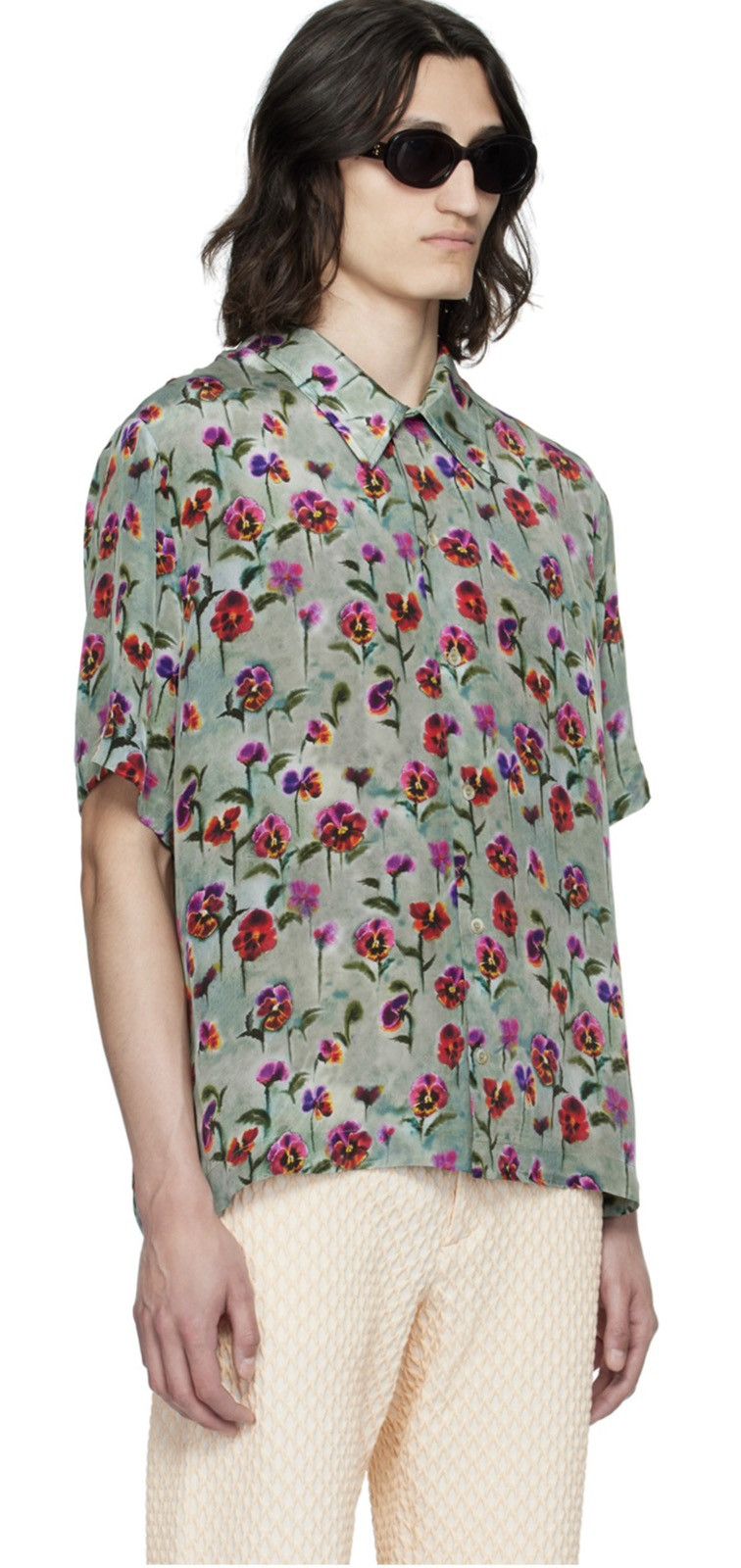 Sefr Lightweight viscose satin floral pattern printed throughout Size US XL / EU 56 / 4 - 3 Thumbnail