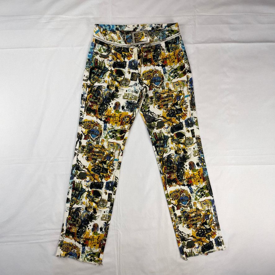 Jean Paul Gaultier SS2000 Jean Paul Gaultier Basquiat Print Jeans Pants Vintage Size US 32 / EU 48 - 1 Thumbnail