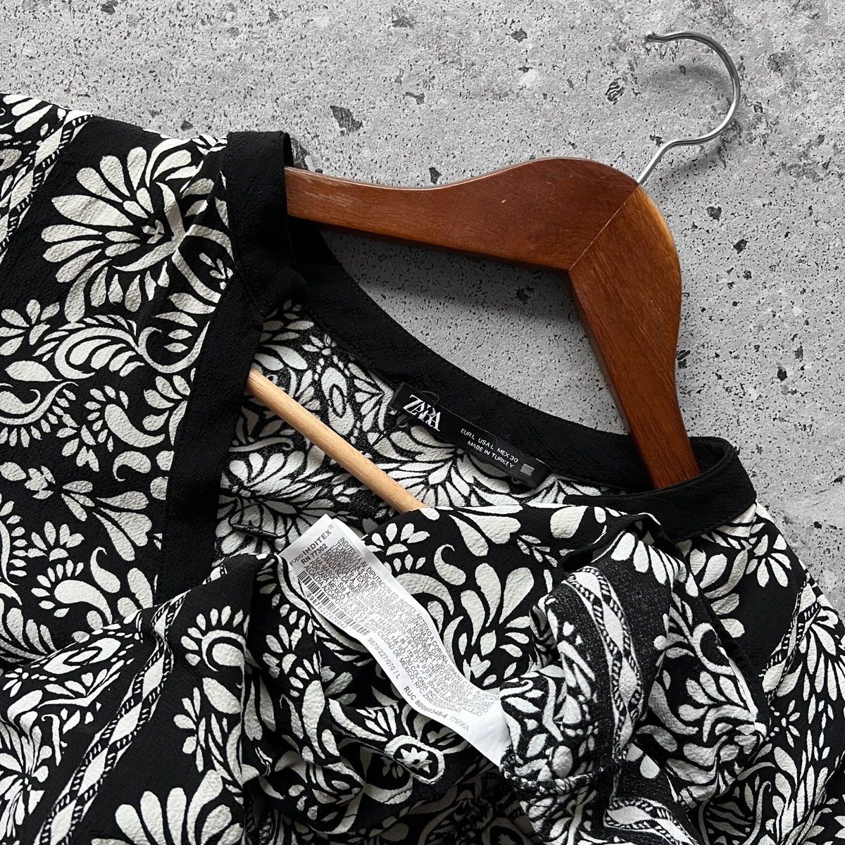 Designer × Zara Zara Womens V-Neck Full Printed Floral Viscose Shirt Dress Size L / US 10 / IT 46 - 7 Thumbnail