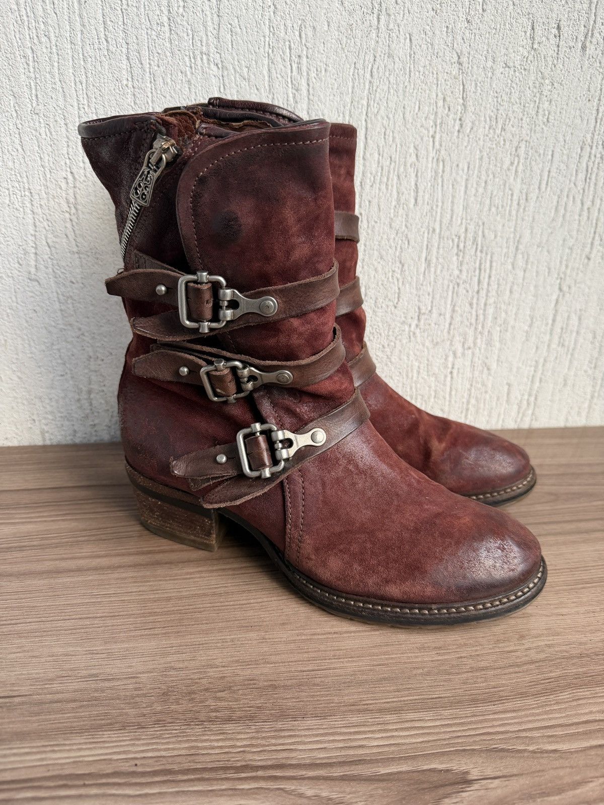 A.S.98 Triple buckle strap distress boots Size US 9 / IT 39 - 3 Thumbnail