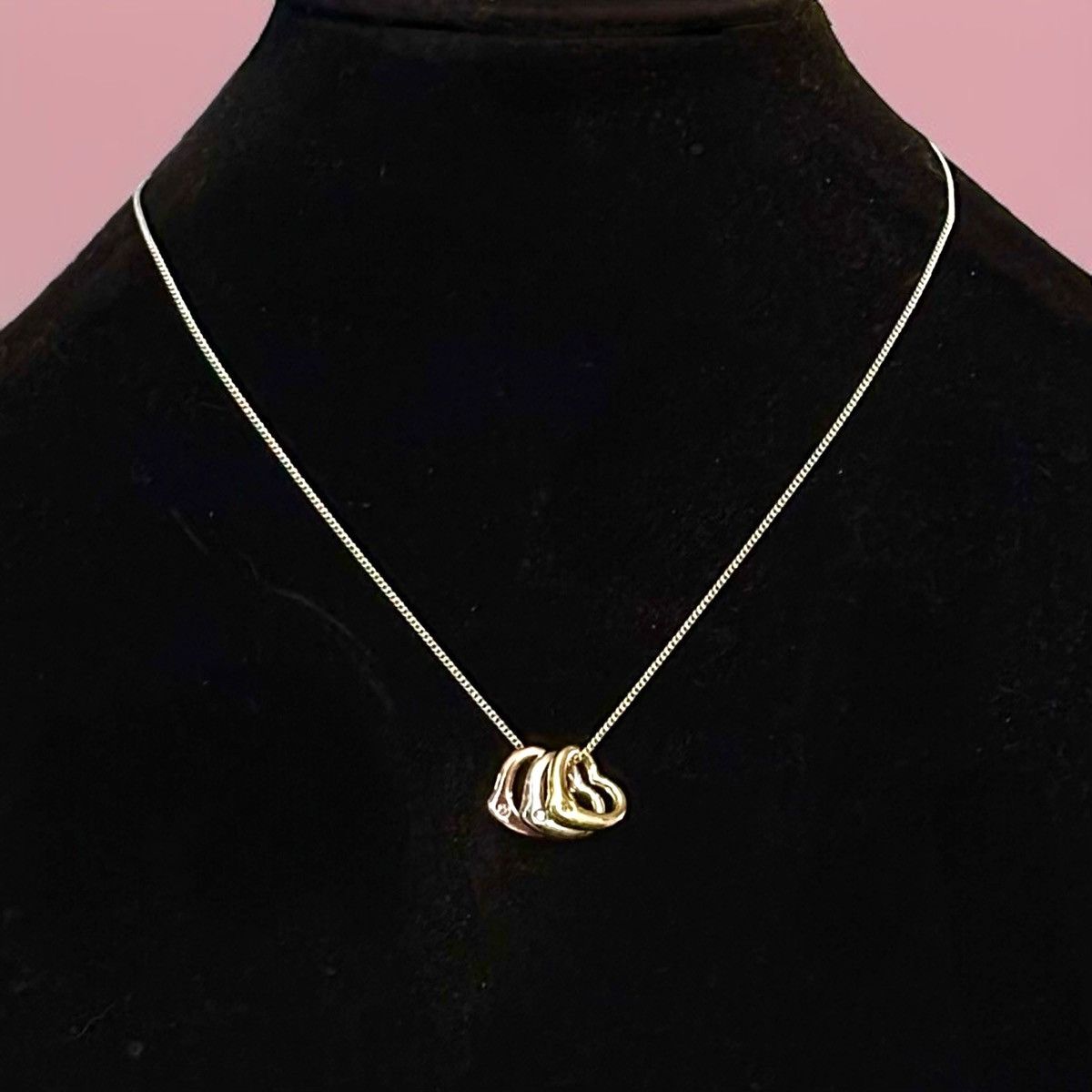 Other Silver tone tricolor open hearts pendant necklace Size ONE SIZE - 1 Thumbnail