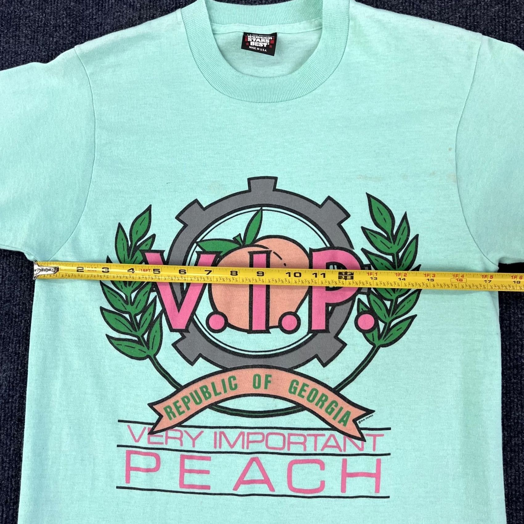 Vintage Vintage Screen Stars Best VIP Graphic Shirt Mens M Peach Georgia Shirt T-Shirt Crew Neck Short Sleeve Graphic Print Georgia VIP 90s Mens Shirt Size US M / EU 48-50 / 2 - 6 Thumbnail