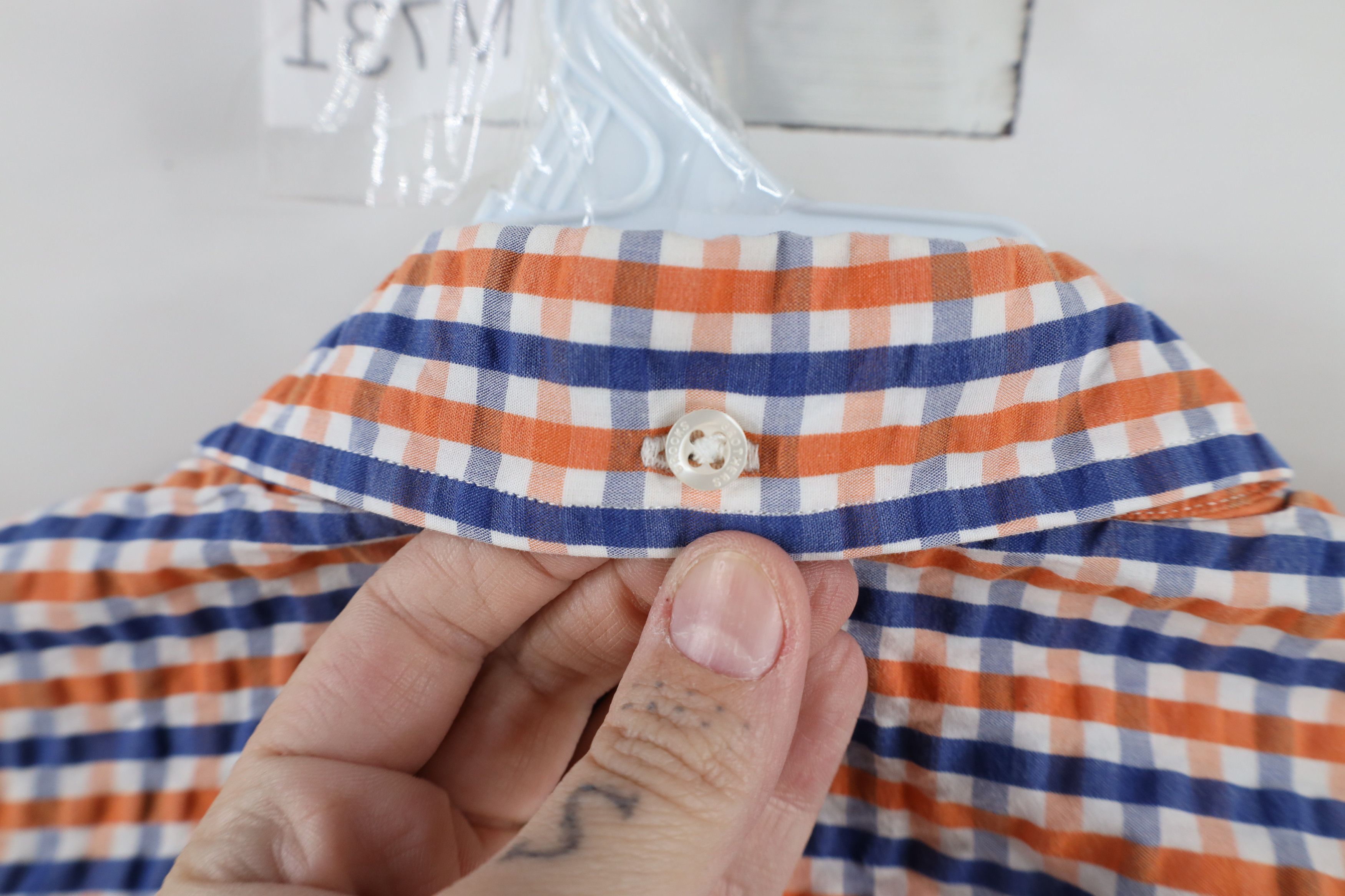 Brooks Brothers × Vintage Brooks Brothers Seersucker Collared Button Down Shirt Size US L / EU 52-54 / 3 - 7 Thumbnail