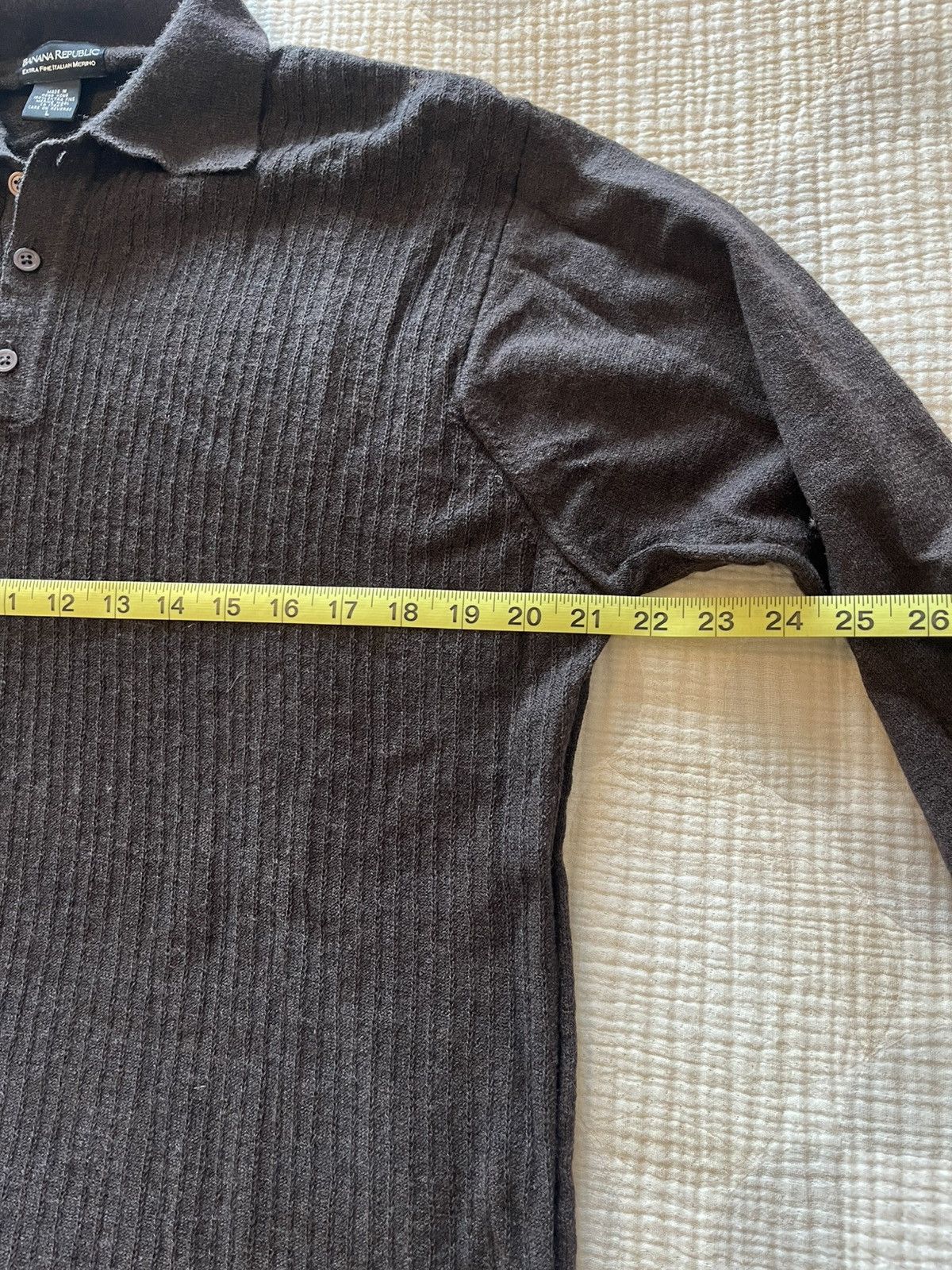 Banana Republic 100% Italian Merino Wool Banana Republic Brown Men's Sweater Size US L / EU 52-54 / 3 - 3 Thumbnail