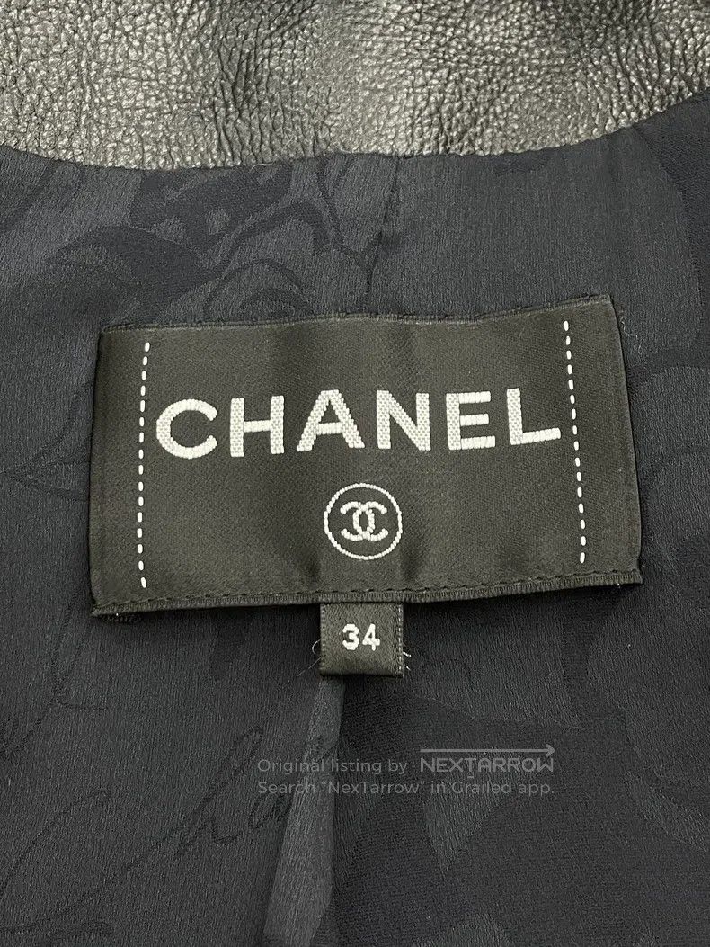 Chanel Chanel Hamburg Series Black Fur Collar Leather Jacket Size XXS / US 00 / IT 34 - 5 Thumbnail
