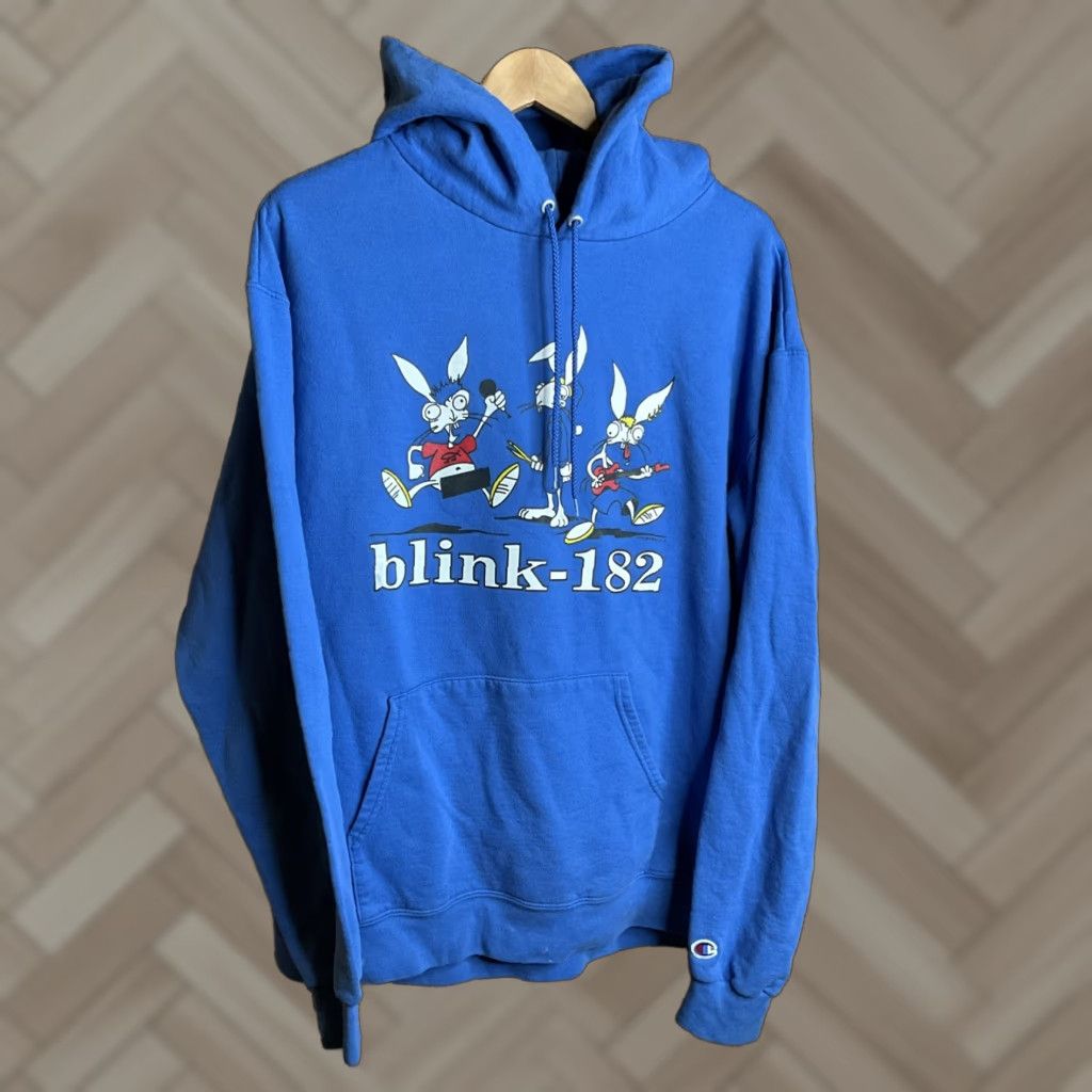 Champion VINTAGE Blink 182 Blue Hooded Sweatshirt Hoodie XL Champion Size US XL / EU 56 / 4 - 1 Thumbnail