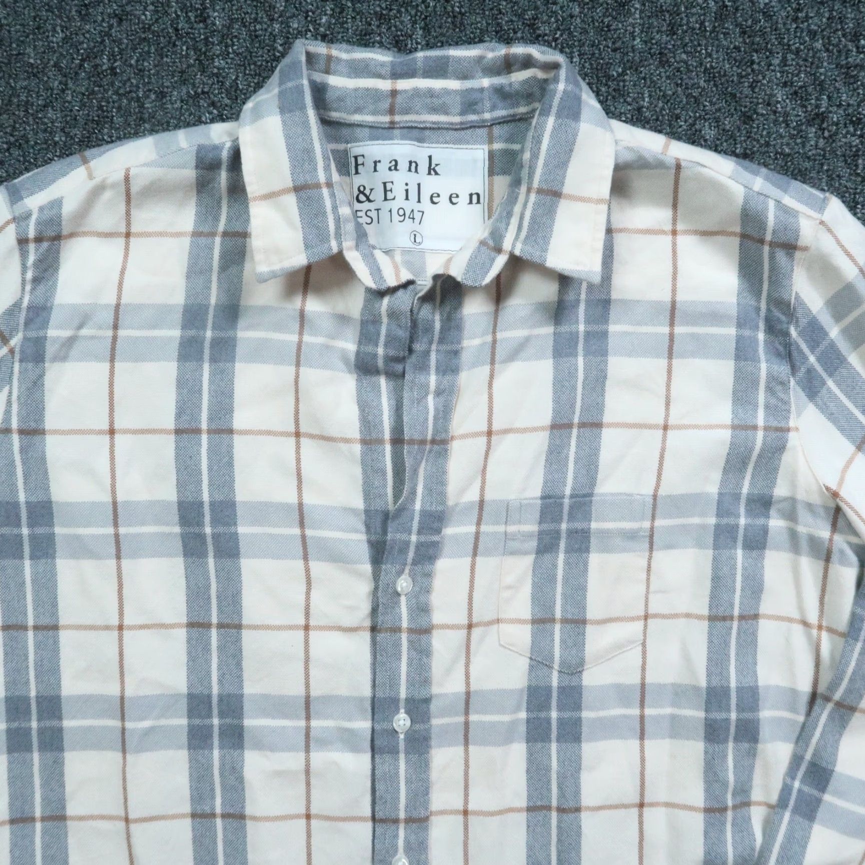Frank & Eileen Frank Eileen Shirt Women Large Gray Plaid Long Sleeve Button Relaxed Size L / US 10 / IT 46 - 2 Thumbnail