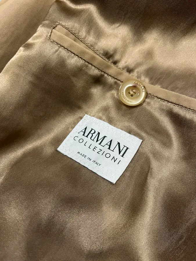 Armani 1990s Armani Collezioni Beige Trench Gabardine Coat Size US L / EU 52-54 / 3 - 9 Thumbnail