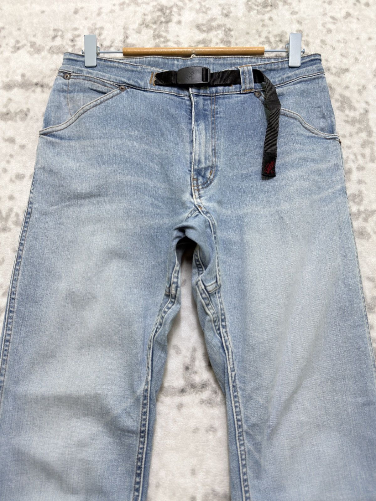 Gramicci Gramicci Slim Denim Pants Y2K Climbing Belted Faded Blue Size US 29 - 3 Thumbnail