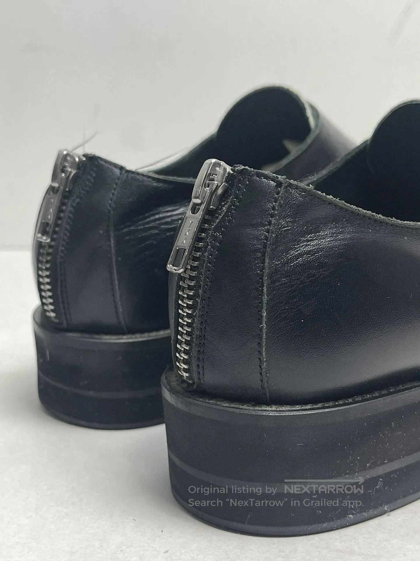 Helmut Lang Helmut Lang Black White Leather Zip Shoes. Size US 6.5 / IT 36.5 - 1 Thumbnail