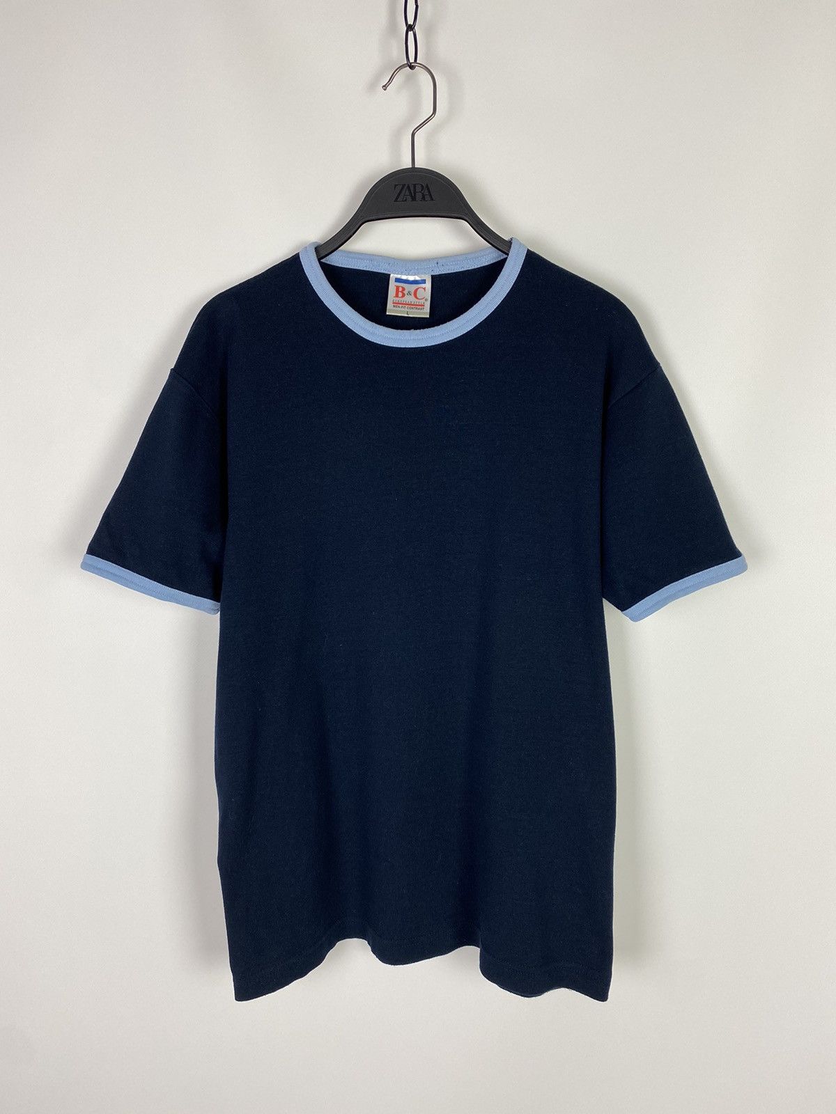 Blank × Streetwear × Vintage 2000’s Vintage Blank Navy Ringer Shirt ...