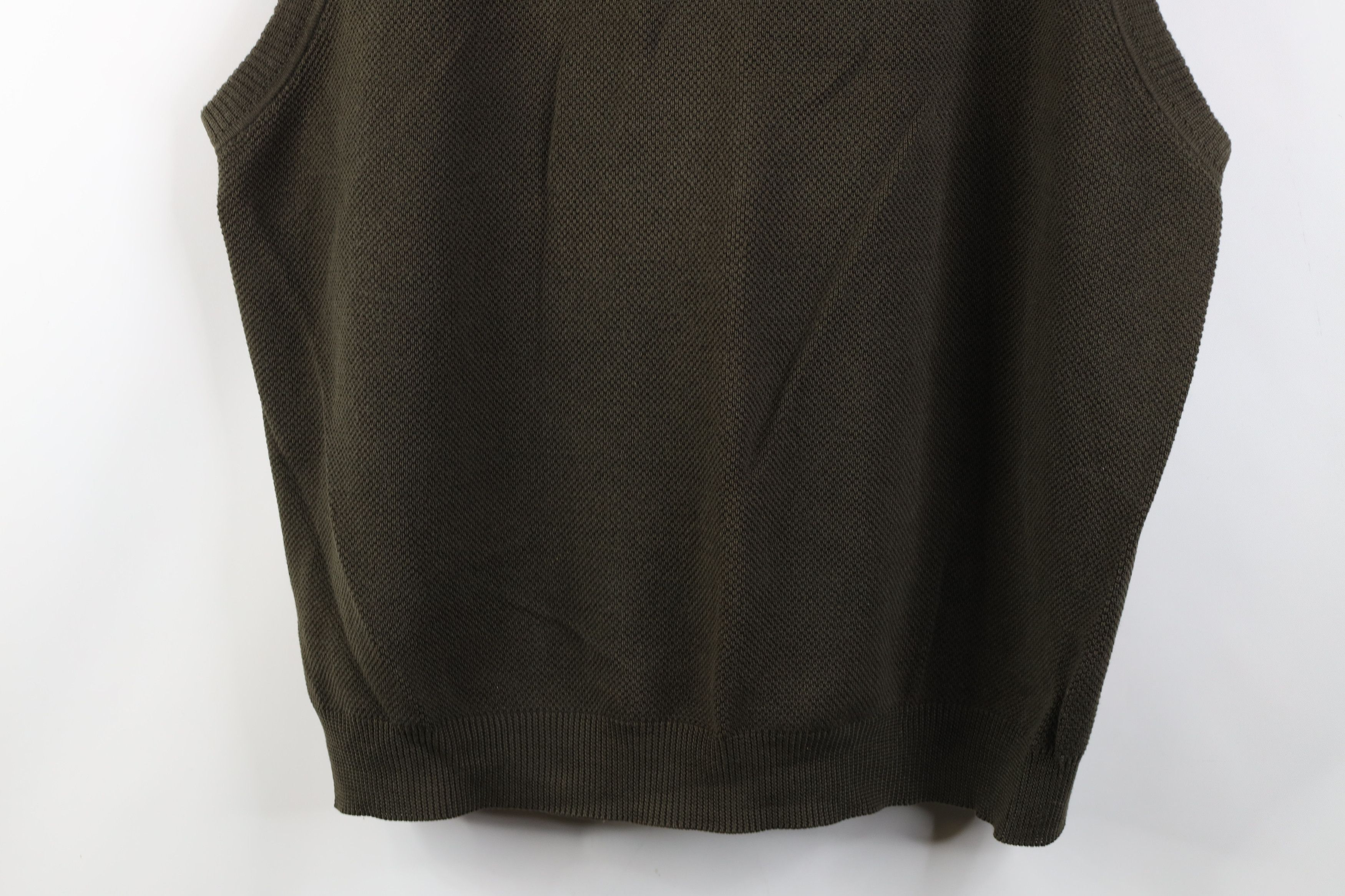 Vintage Vintage 90s Streetwear Thermal Knit Sweater Vest Olive Green Size US XXL / EU 58 / 5 - 3 Thumbnail