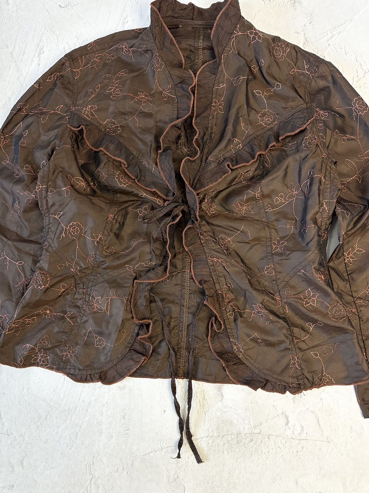 Beauty Beast × If Six Was Nine × Vintage Vintage Brown Floral Blouse Size M / US 6-8 / IT 42-44 - 4 Thumbnail