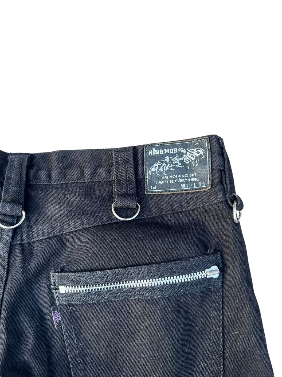 Japanese Brand Vintage King Mob Japan Black Denim Bondage Trouser Jeans Size US 32 / EU 48 - 18 Thumbnail