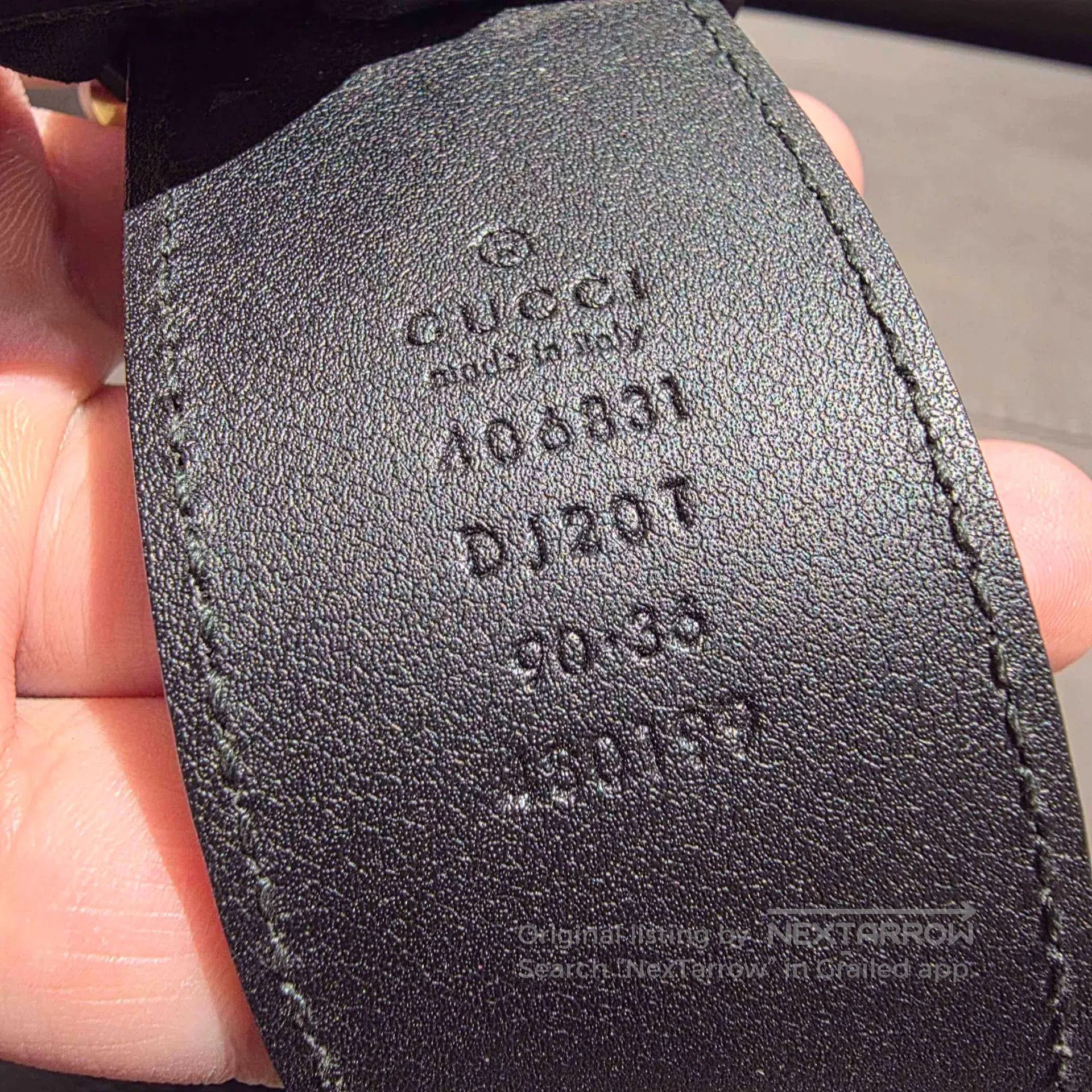 Gucci Guicci Double-gold large LOGO leather belt Size ONE SIZE - 5 Thumbnail