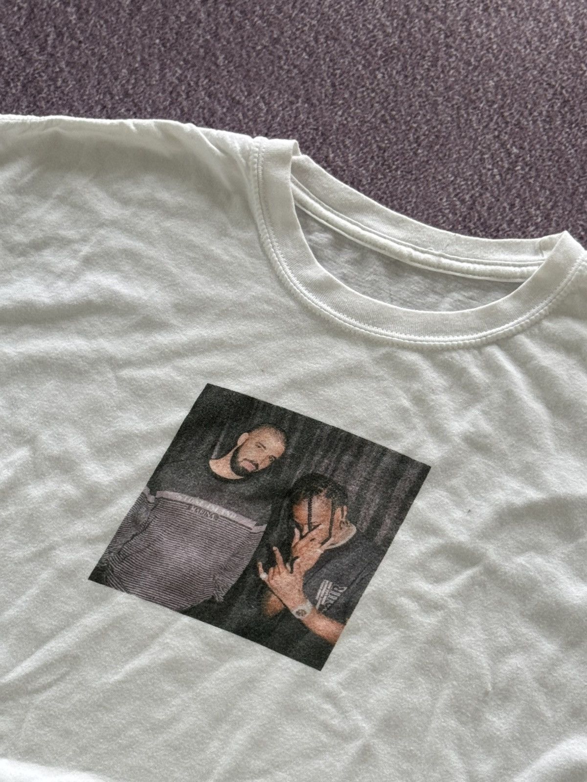 Rap Tees Drake x Travis Scott Graphic Print Y2K Retro T-Shirt Size US L / EU 52-54 / 3 - 7 Thumbnail