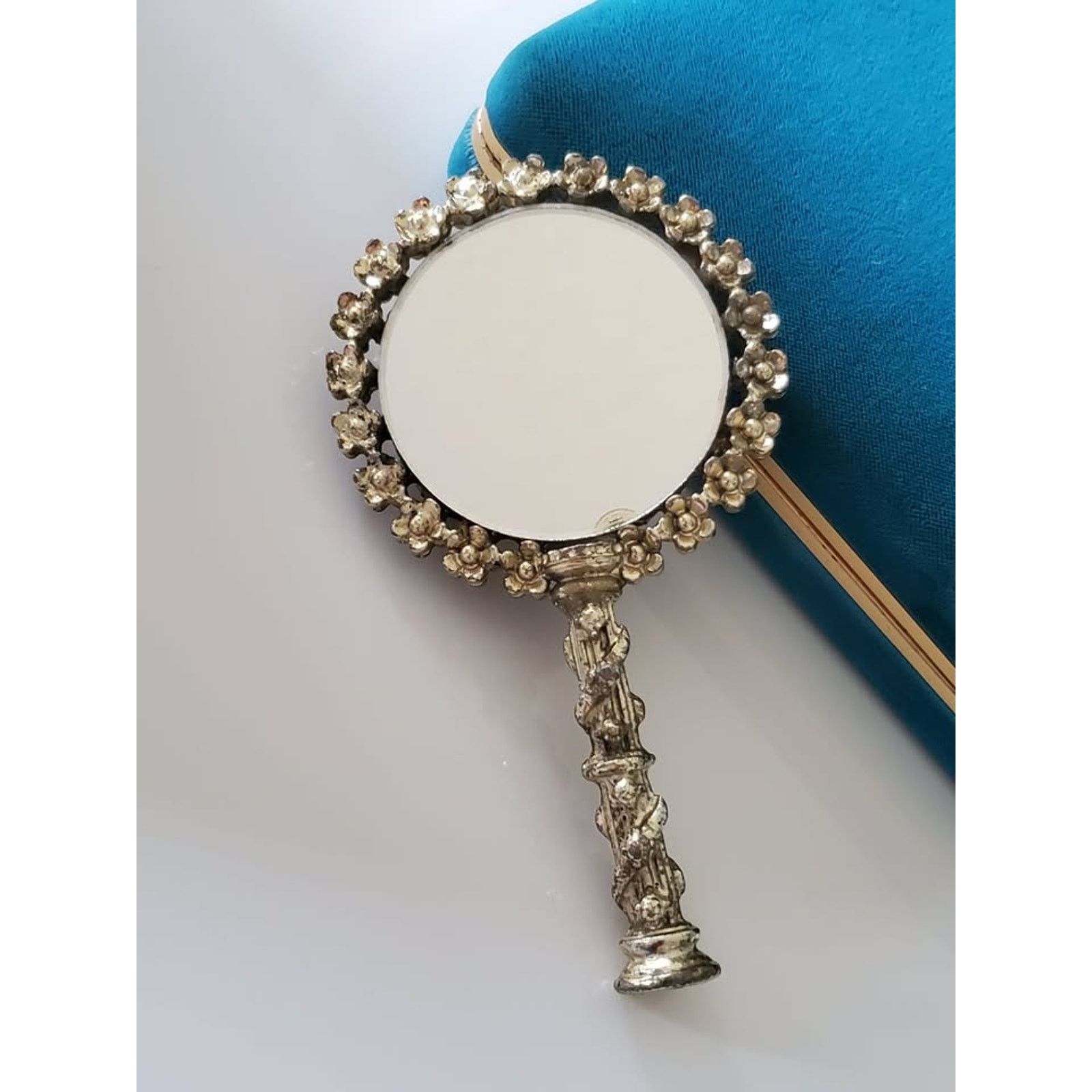 Other Vintage Sam Fink SF Ornate Mini Hand Mirror Faux Size ONE SIZE - 2 Thumbnail
