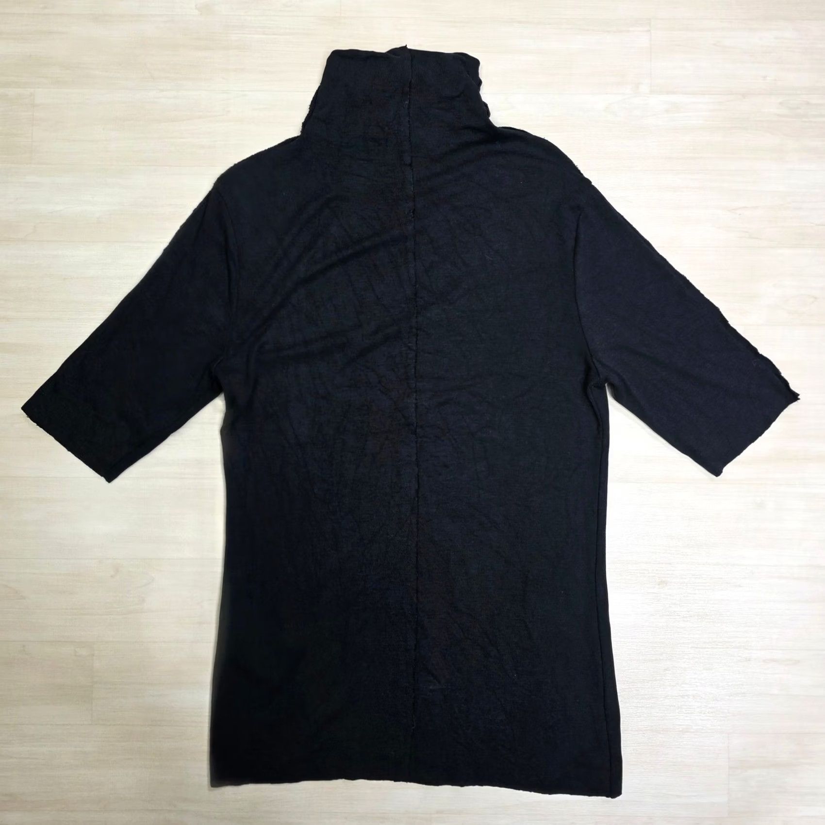 Vintage Black High Neck Half Sleeve Tunic Top - Womens Medium - Thom Krom Size M / US 6-8 / IT 42-44 - 2 Thumbnail