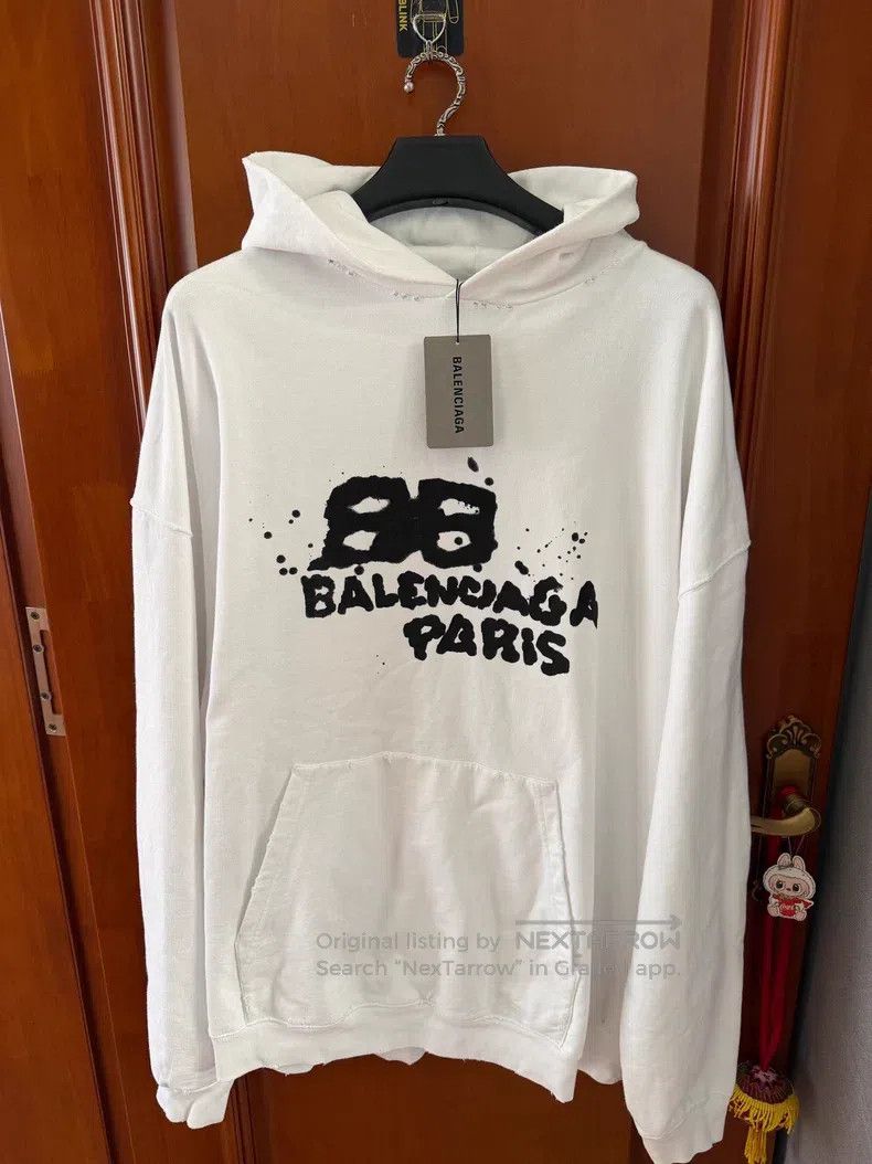 Balenciaga Balenciaga Splattered Double B Hoodie Size US XS / EU 42 / 0 - 1 Thumbnail