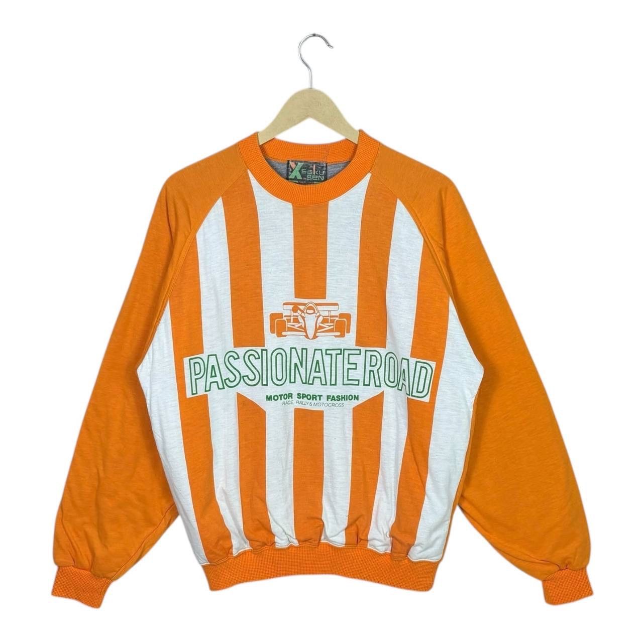 Formula 1 Vintage 90s Sakusen Japanese Racing Sweatshirt Orange F1 M Size US L / EU 52-54 / 3 - 1 Thumbnail