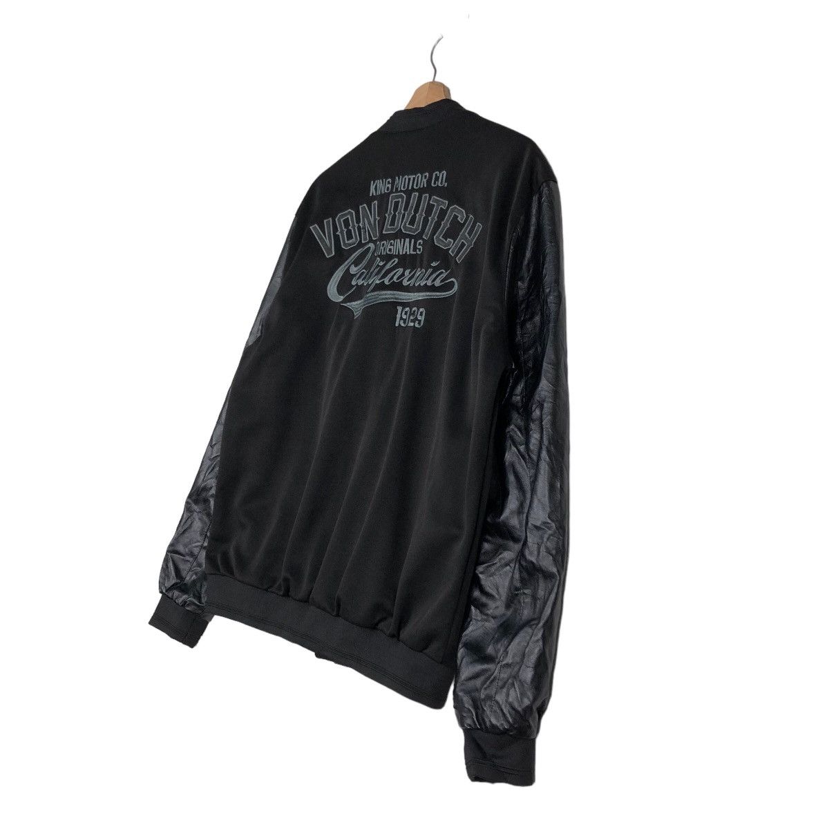 Japanese Brand 🔥Vintage Biker Jacket Von Dutch Leather Handling Big Logo Size US XXL / EU 58 / 5 - 10 Thumbnail