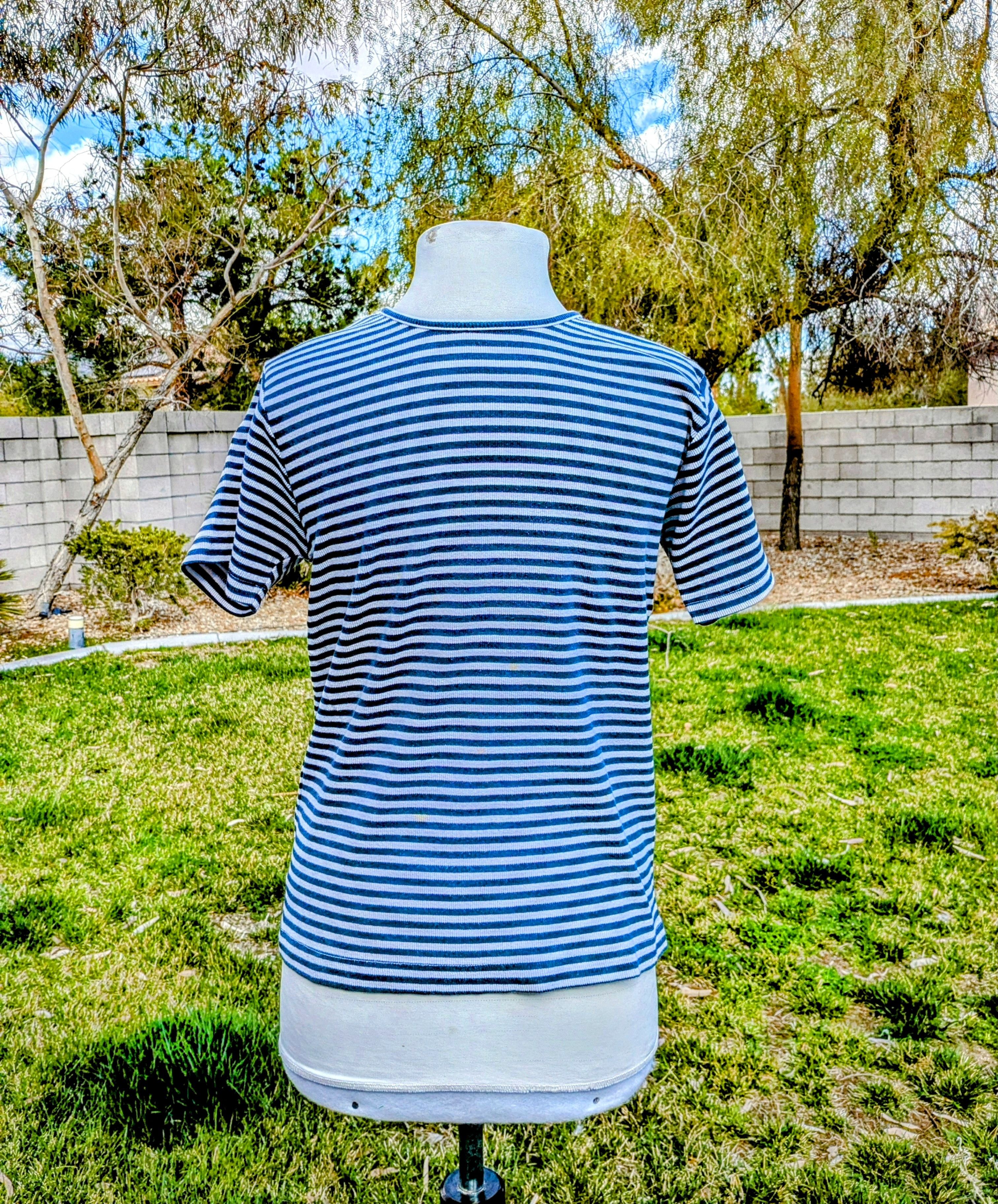 Geoffrey Beene Geoffrey Beene Sport Stripe Pullover Stretch Rib Shirt Top Size L / US 10 / IT 46 - 4 Thumbnail