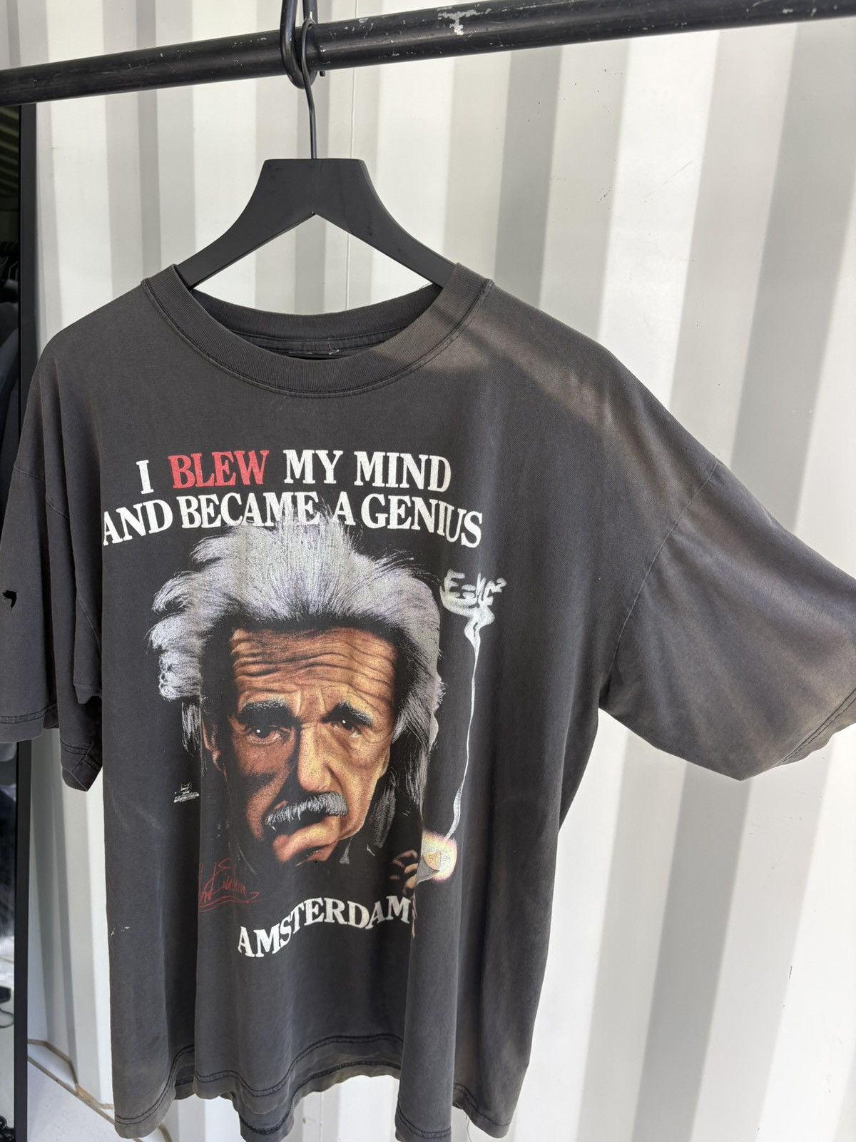 Vintage Blew My Mind Einstein Thrashed Faded Distressed Shirt GRUNGE Size US XL / EU 56 / 4 - 2 Thumbnail