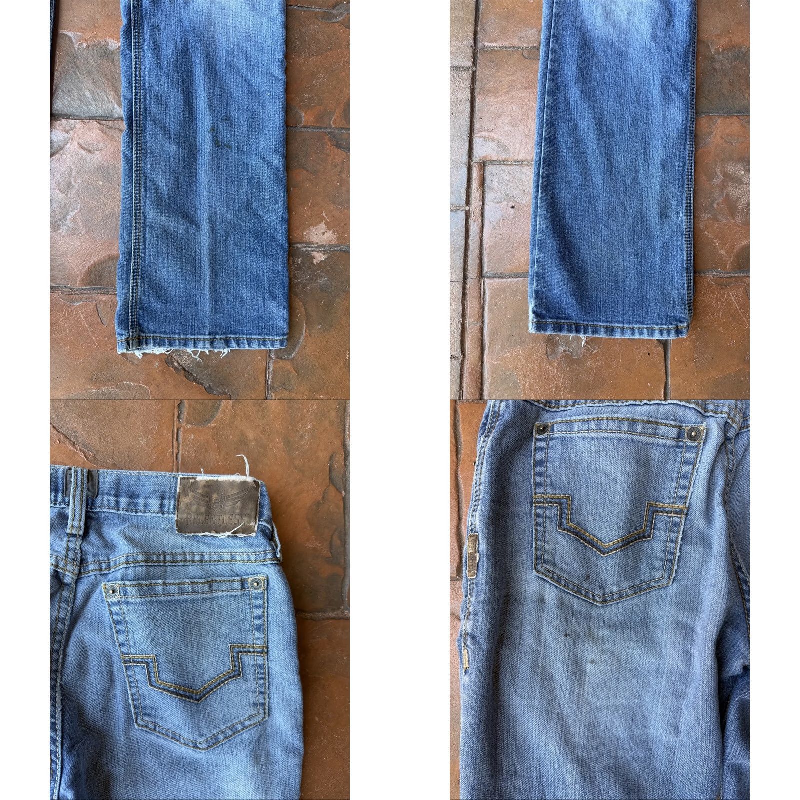 Ariat Ariat Relentless Jeans Mens 29x34 Blue Original Fit Straight Pants Denim 5-Pocket Logo Stretch Regular Waist Medium Wash Size US 29 - 8 Thumbnail