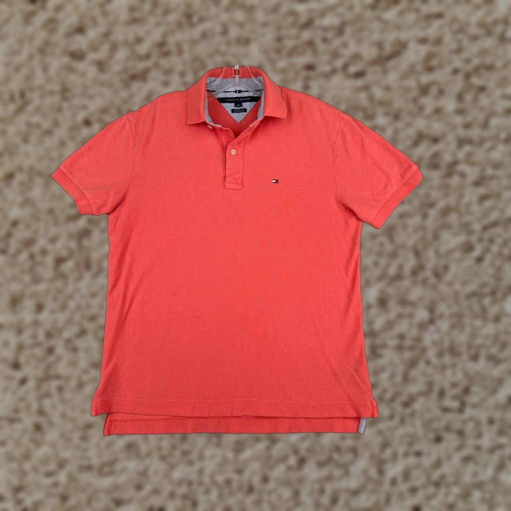 Tommy Hilfiger Tommy Hilfiger Shirt Polo Men Adult Medium Pink 100% Cotton Slim Classic Fit Short Sleeve Mens Size US M / EU 48-50 / 2 - 1 Thumbnail