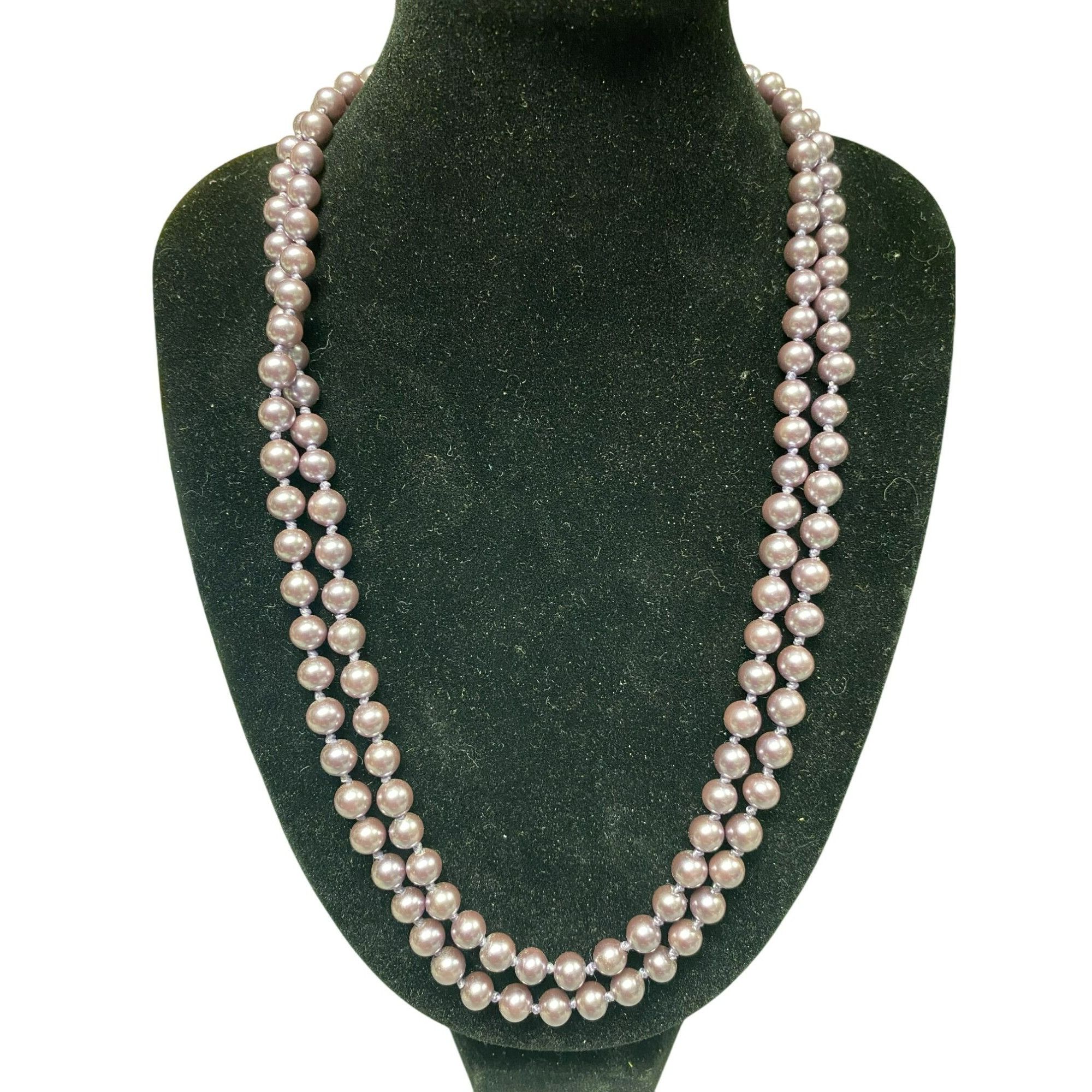 Other Vintage Elegant Long Strand Purple Lavender Faux Pearl Neckl Size ONE SIZE - 1 Thumbnail