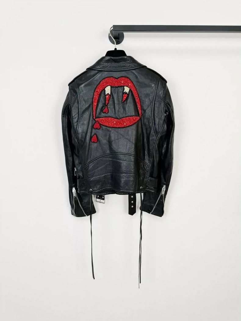 Yves Saint Laurent Saint Laurent Leather Jacket with Red Detail Size US XS / EU 42 / 0 - 1 Thumbnail