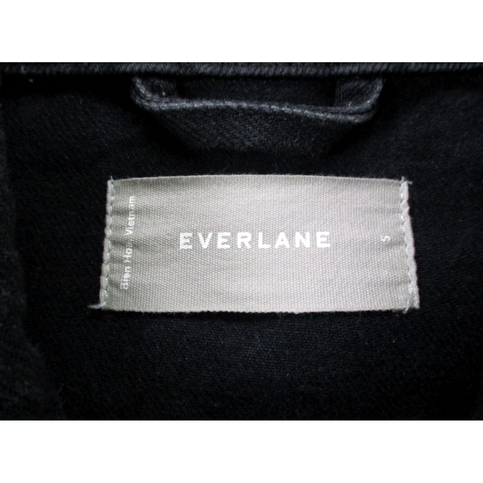 Everlane Everlane Jacket Womens M Black Denim Trucker Workwear Casual Pocket Logo Size 32" / US 10 / IT 46 - 6 Thumbnail