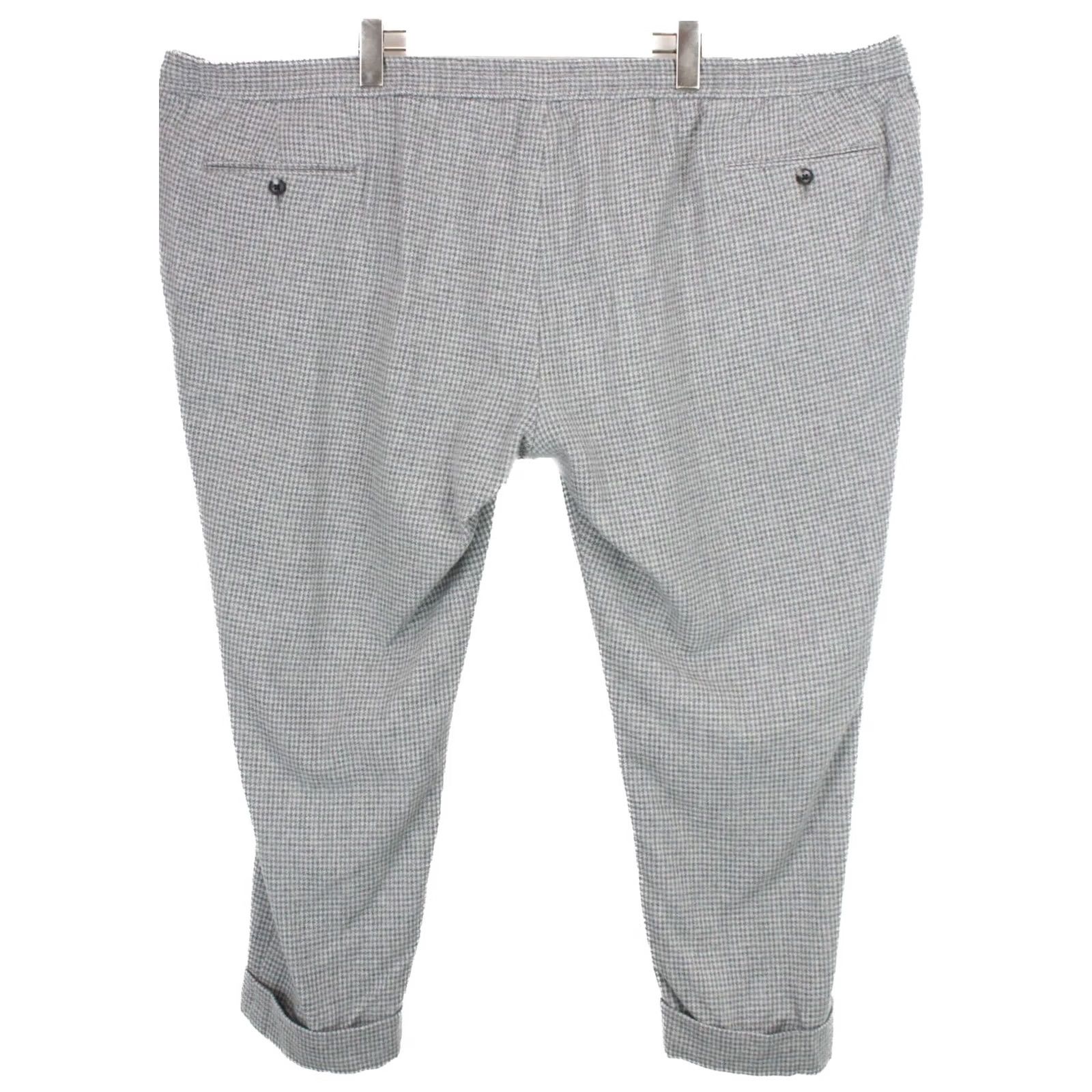 Suitsupply Suitsupply Brescia Trousers Men UK 54 Zipper Slim Wool Cashmere Houndstooth Grey Trousers Mens Size US 38 / EU 54 - 2 Thumbnail