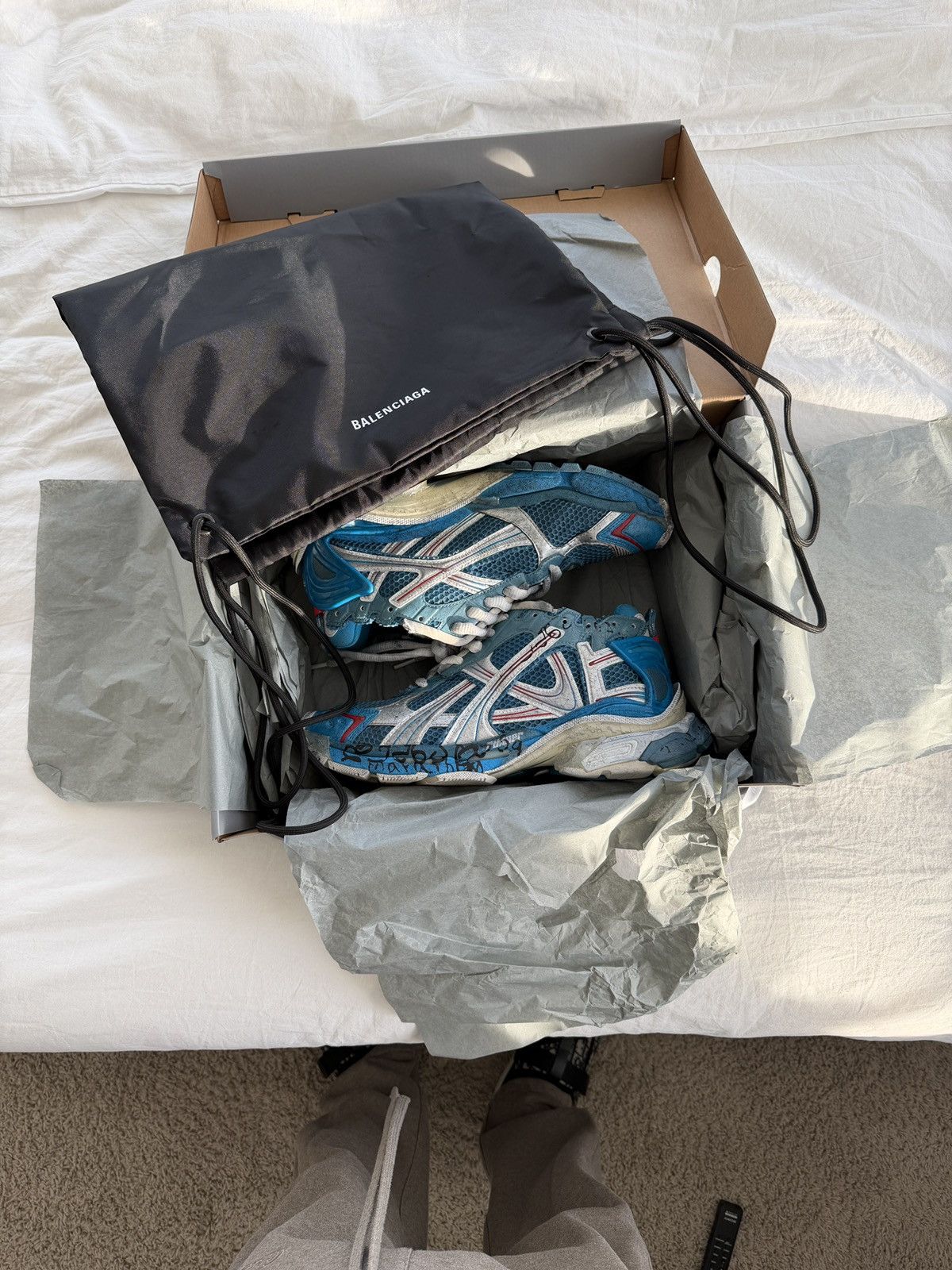 Balenciaga Balenciaga Runner Marathon Blue/Silver Size US 9 / EU 42 - 1 Thumbnail