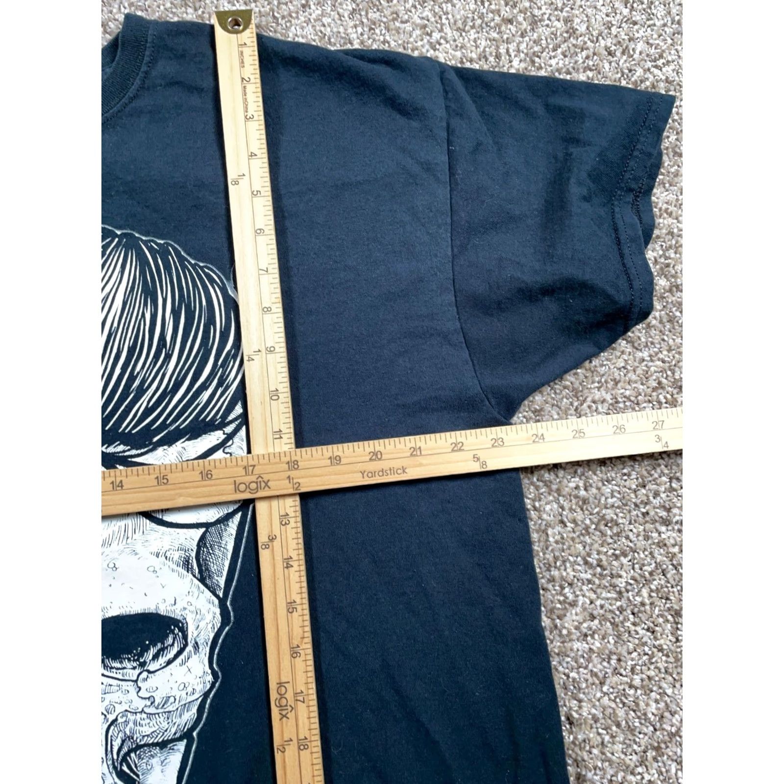 Gildan Young Wicked Face Print T-Shirt Adult XL Black Gildan Shirt Men Graphic Print Horror Hip Hop Music 90s Decade Halloween Party Mens Size US XL / EU 56 / 4 - 6 Thumbnail
