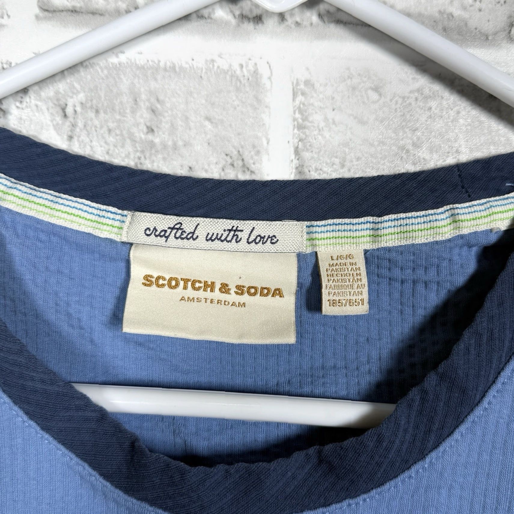 Scotch & Soda Scotch & Soda Shirt Mens Large Blue Ringer Waffle Textured Crewneck Tee Stretch User-Generated Version Size US L / EU 52-54 / 3 - 4 Thumbnail