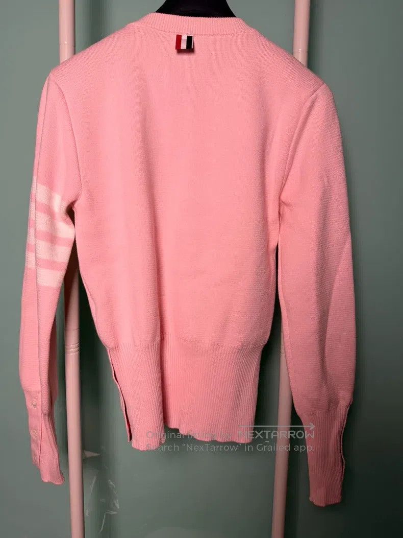 Thom Browne Thom Browne Crescent Pink Knit Round Neck Sweater Size US XS / EU 42 / 0 - 2 Thumbnail